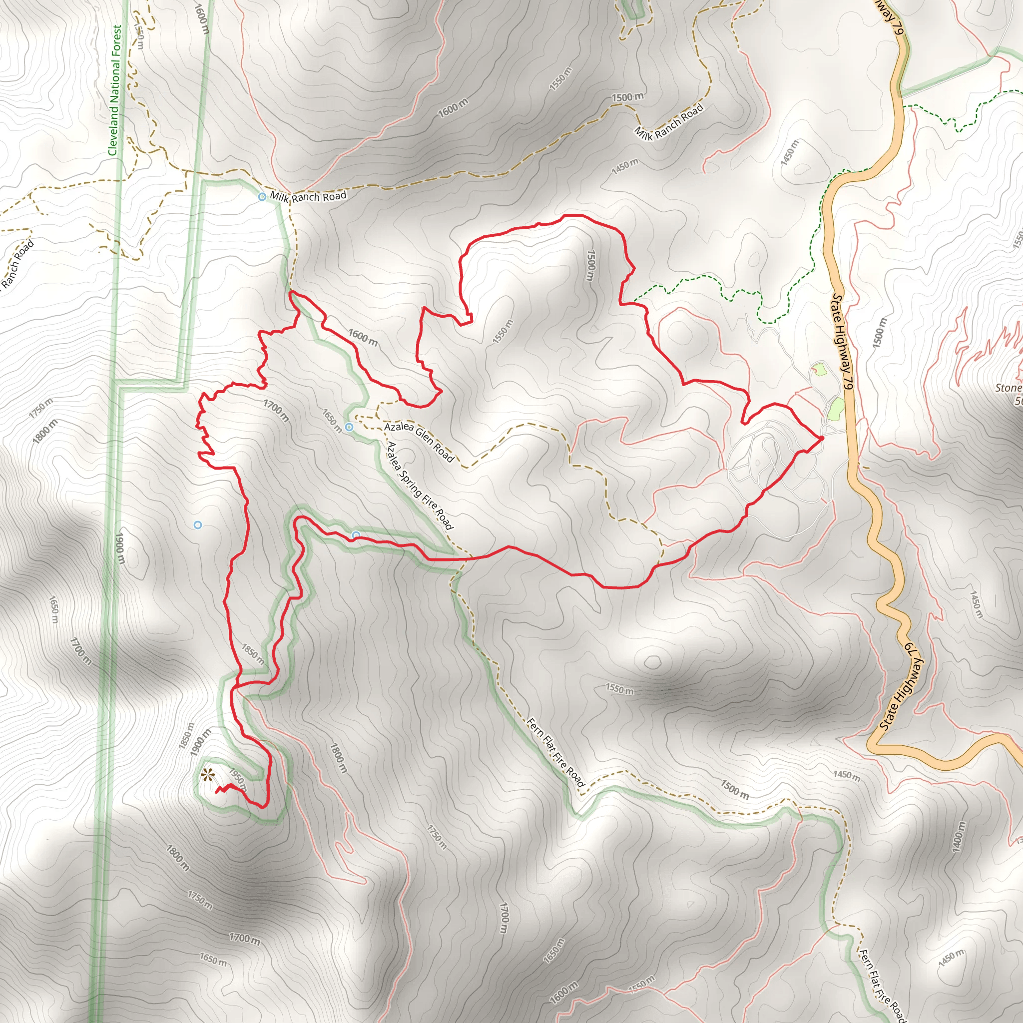 Cuyamaca Peak Loop mobile static map