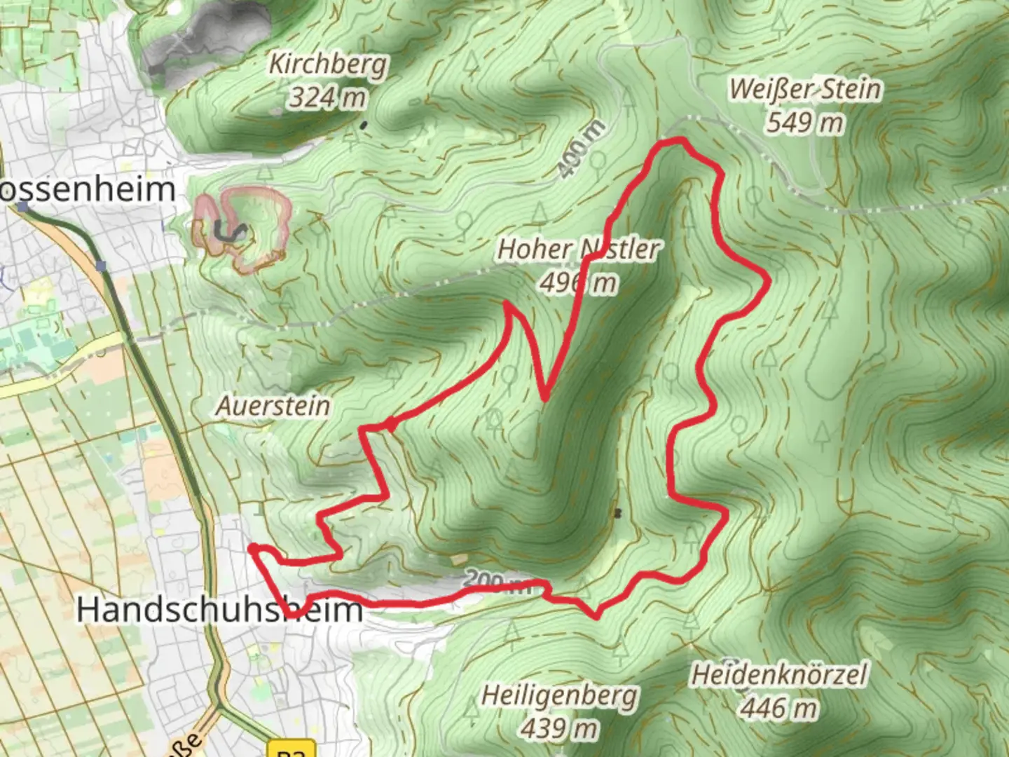 An image depicting the trail Hoher Nistler Loop via Waldweg and its surrounding area.