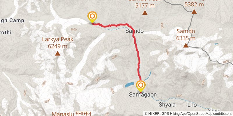 Great Himalayan Trail stage 55 Map