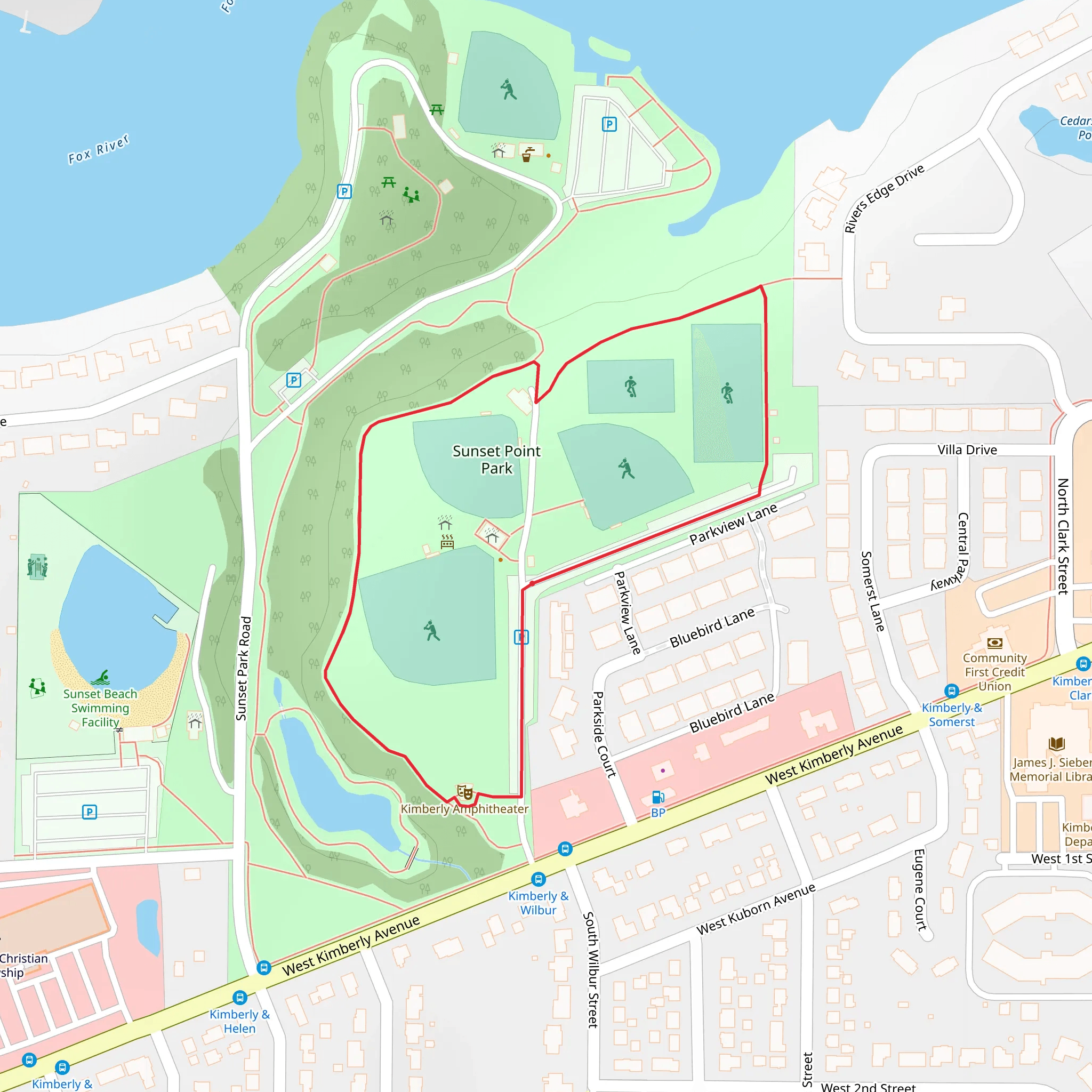 Sunset Point Park Loop mobile static map