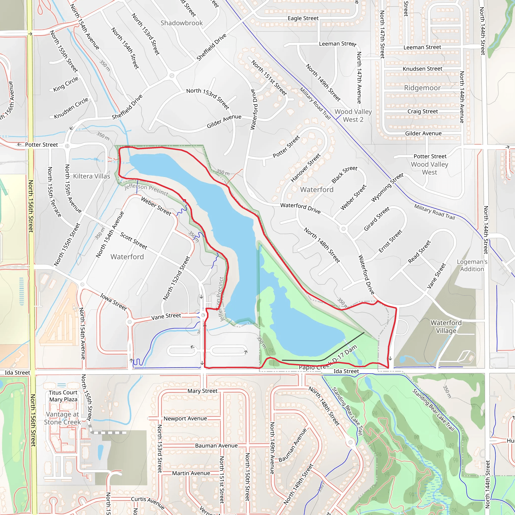 North Standing Bear Creek Loop mobile static map
