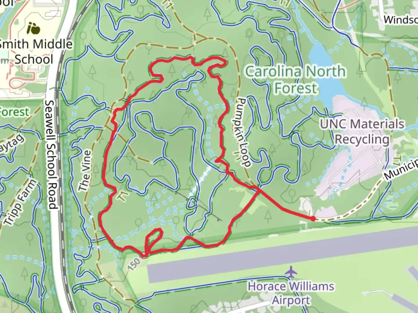 An image depicting the trail Neverland Outer Loop and its surrounding area.