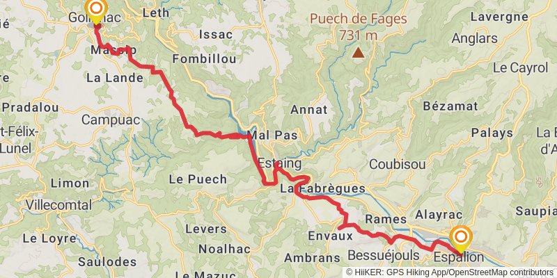 GR 65 stage 8 Map