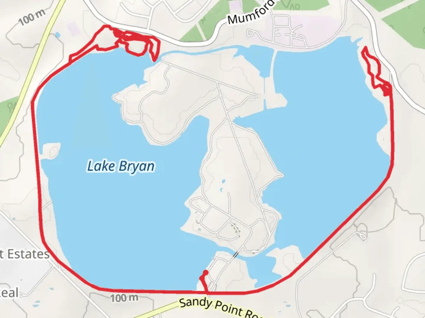 An image depicting the trail Bryan Utilities Lake East and West Walk and its surrounding area.
