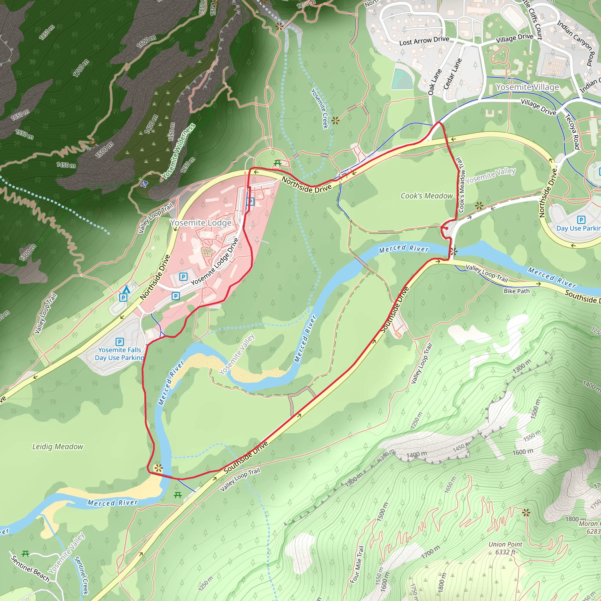 Sentinel - Cook's Meadow Loop Trail mobile static map