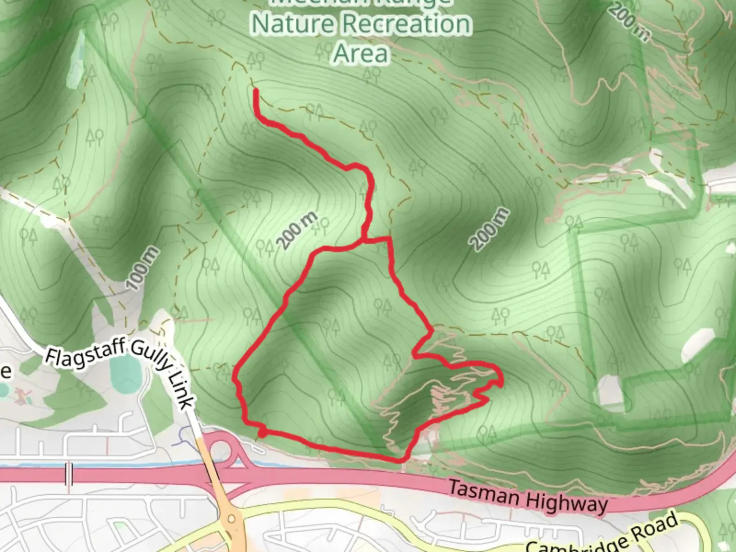 An image depicting the trail Meehan Range – Doyles Lookout Trail and its surrounding area.