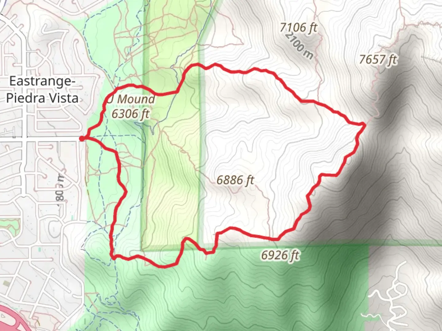 An image depicting the trail U Mound - Mano Loop Trail and its surrounding area.