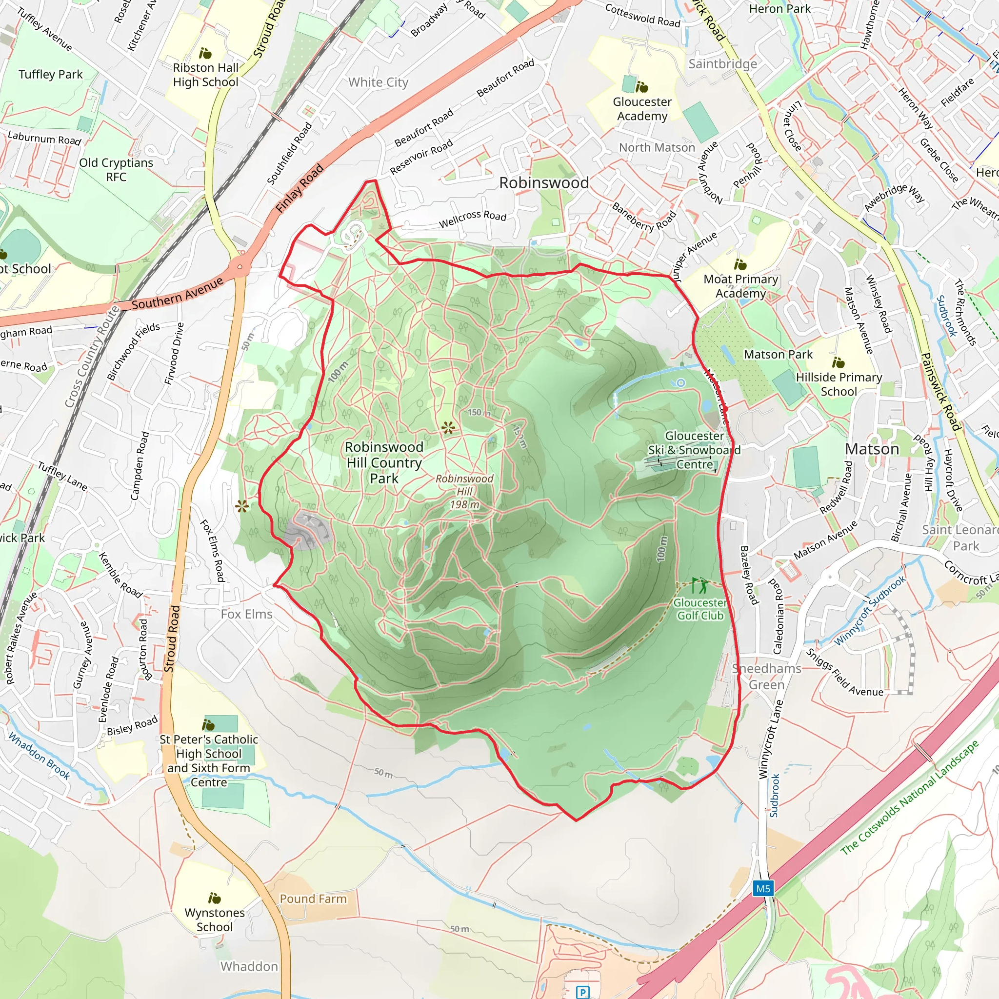 Robinswood Hill Park via Glevum Way mobile static map