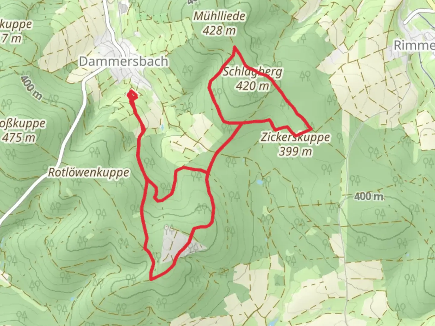 An image depicting the trail Schlagberg Loop and its surrounding area.