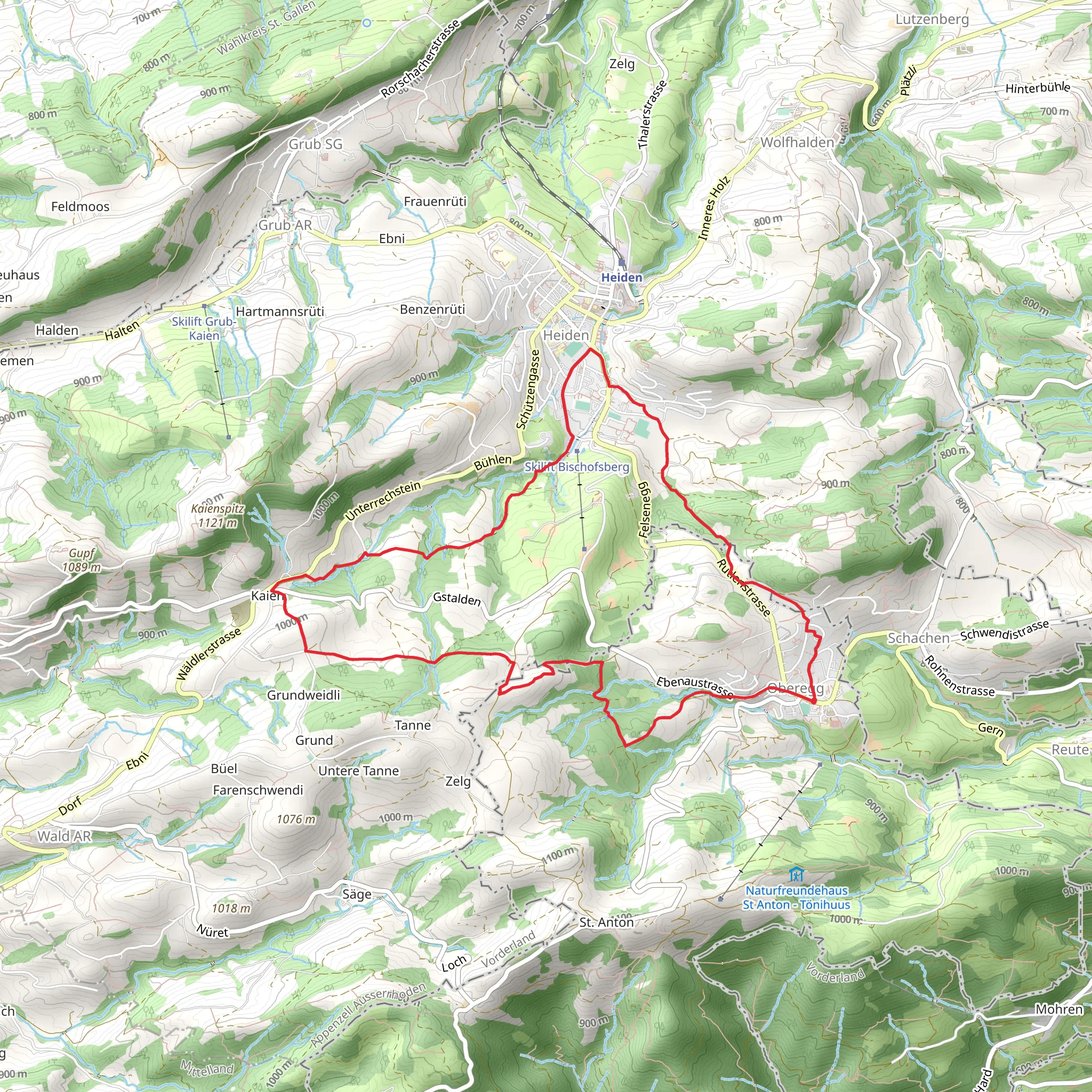 Oberegg - Rütegg - Langenegg - Kaien - Oberegg mobile static map
