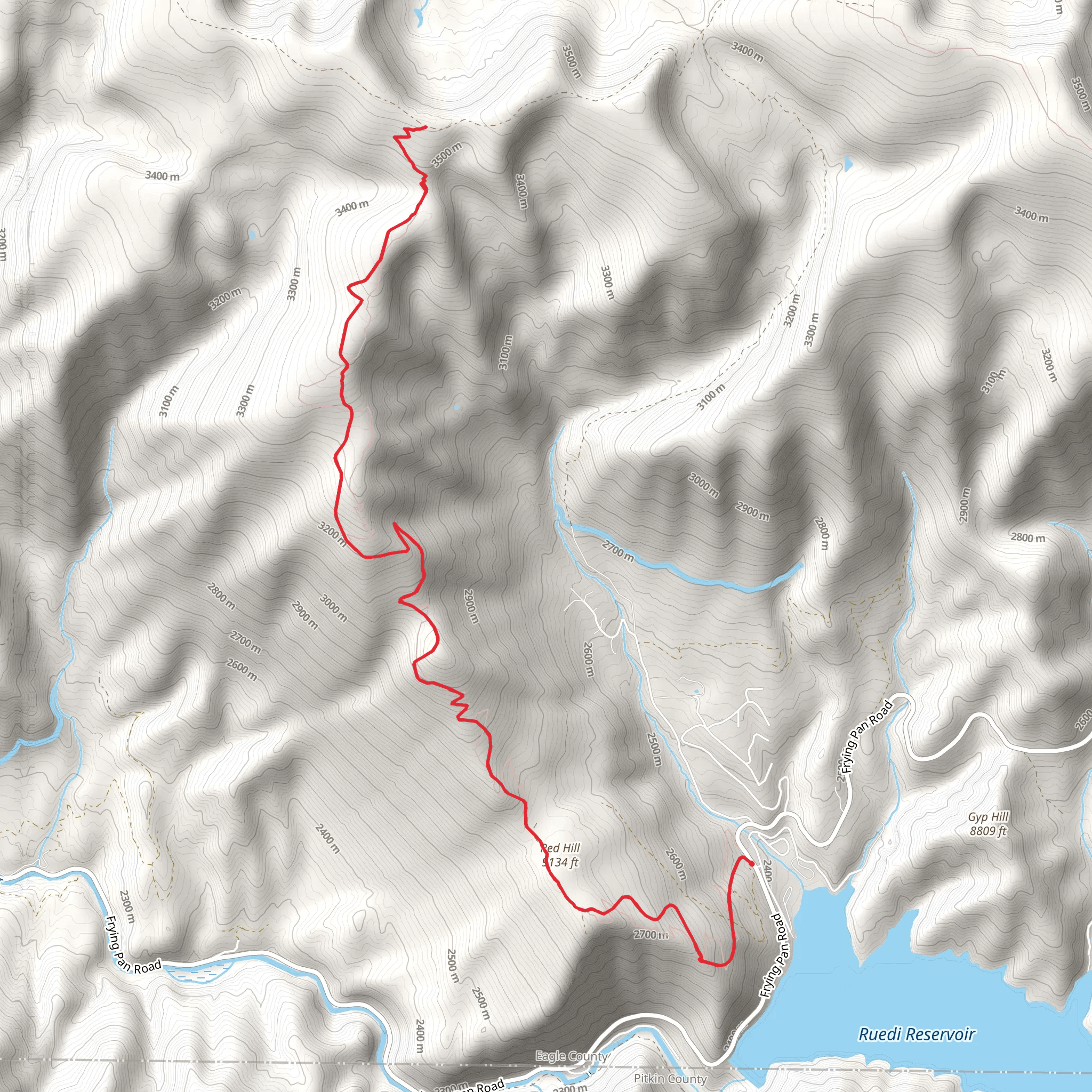 Ruedi Overlook Trail mobile static map