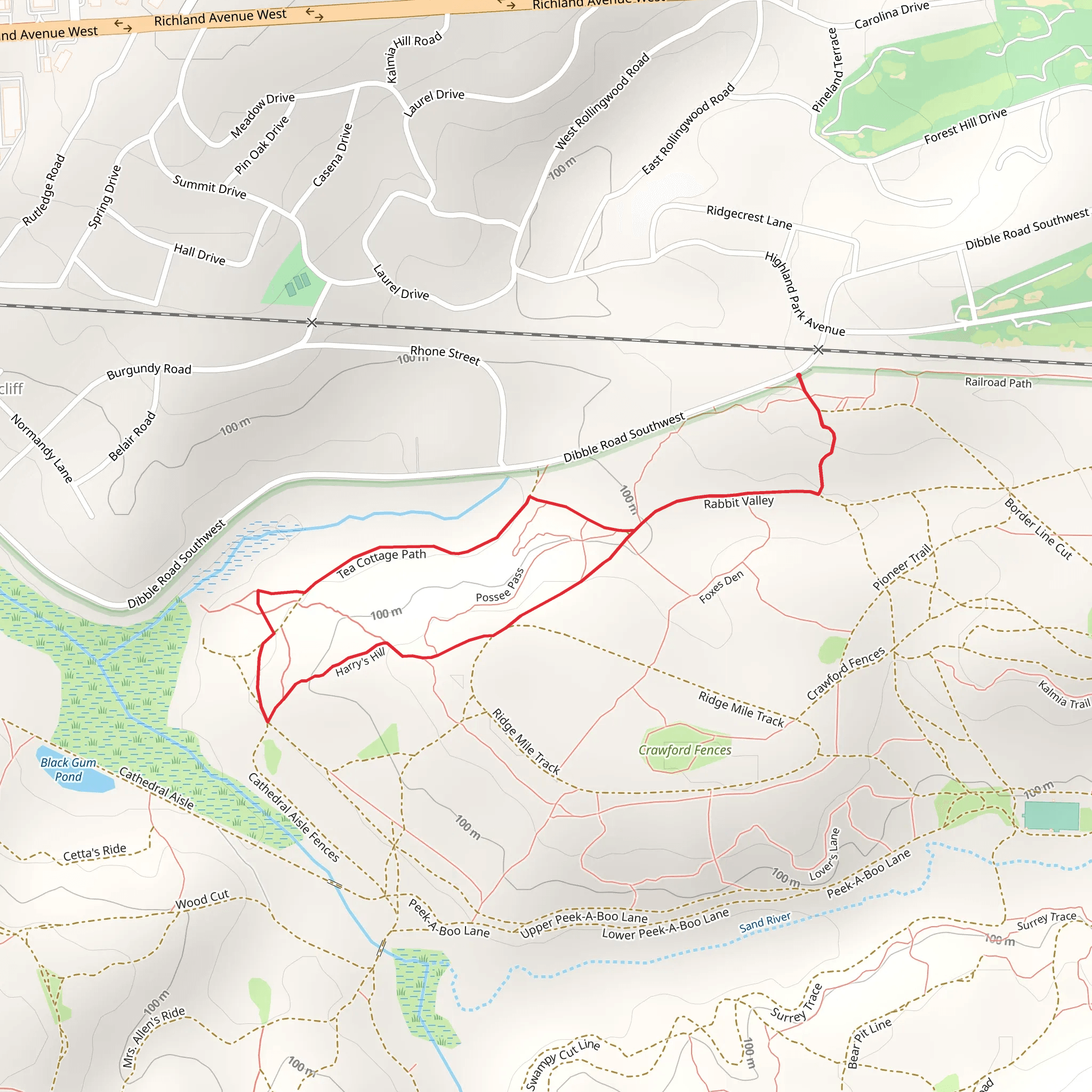 Chalk Cliffs and Tea Cottage Path Loop mobile static map