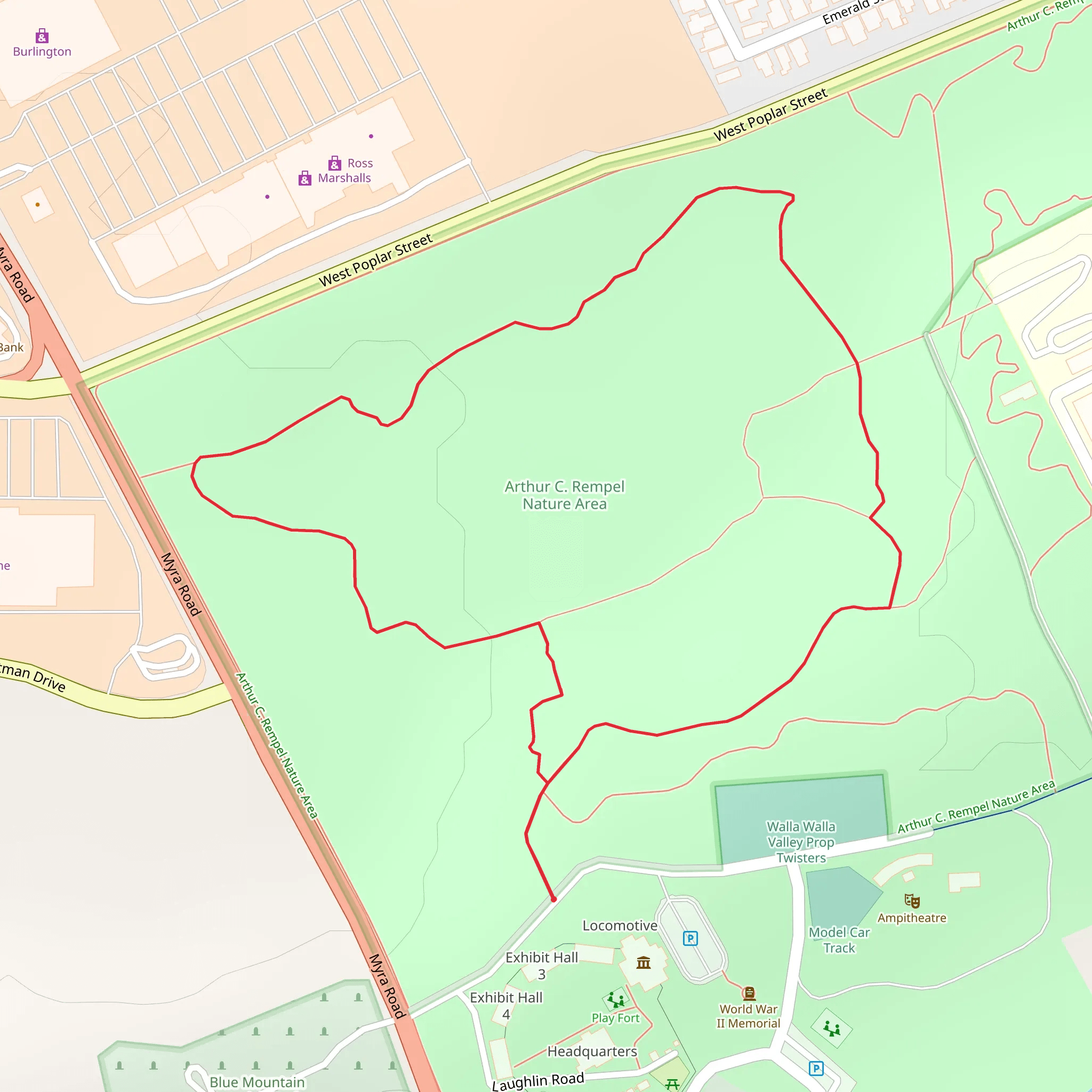 Fort Walla-Walla Park Loop mobile static map