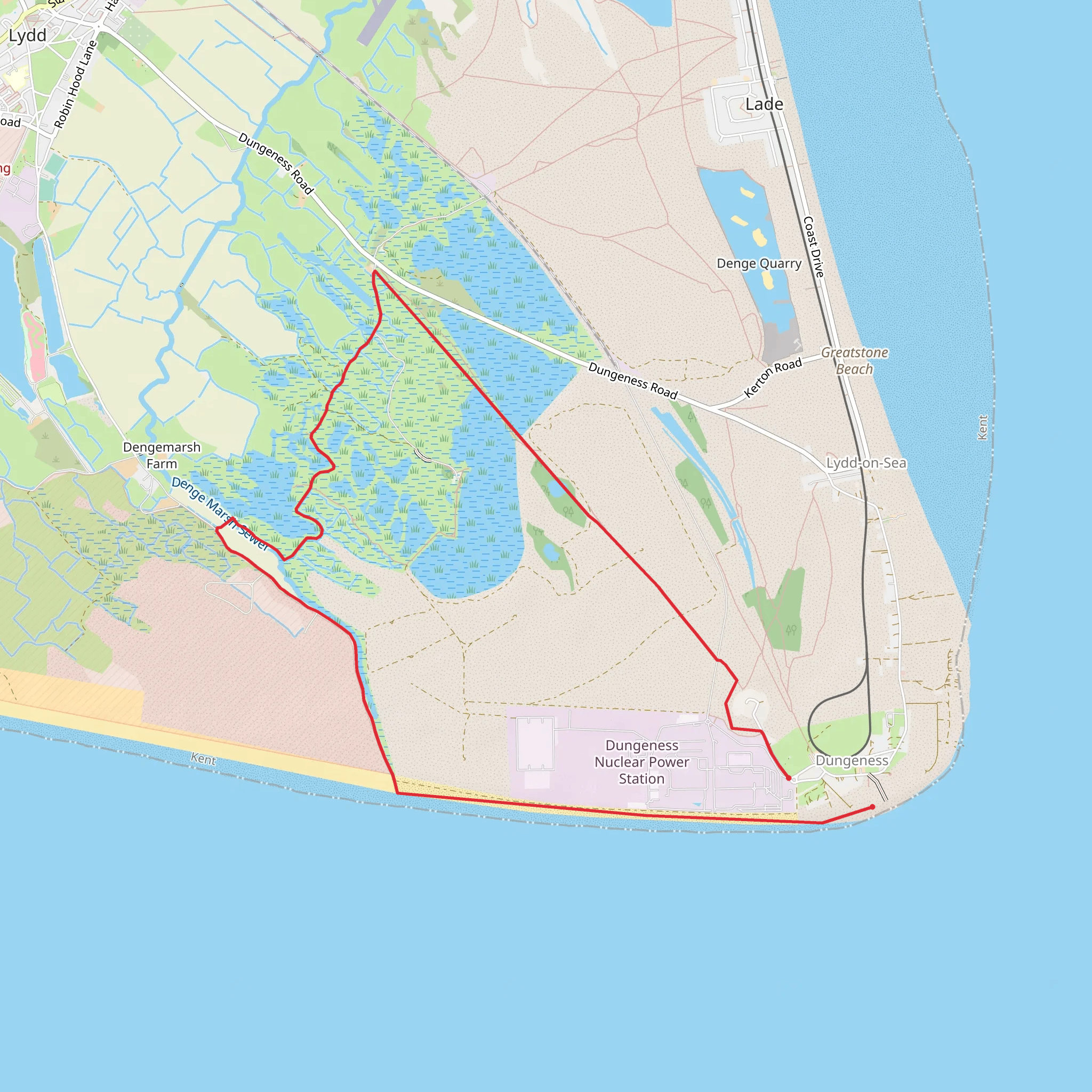 Dungeness and Romney Marsh mobile static map