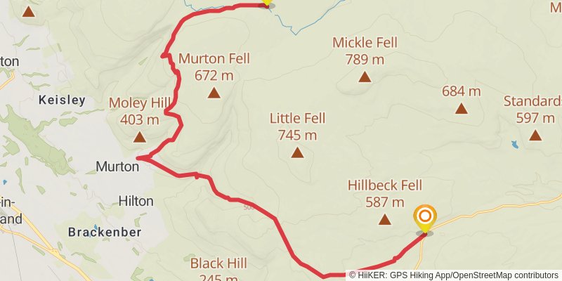 Carlisle to Cat and Fiddle Walk stage 21 Map