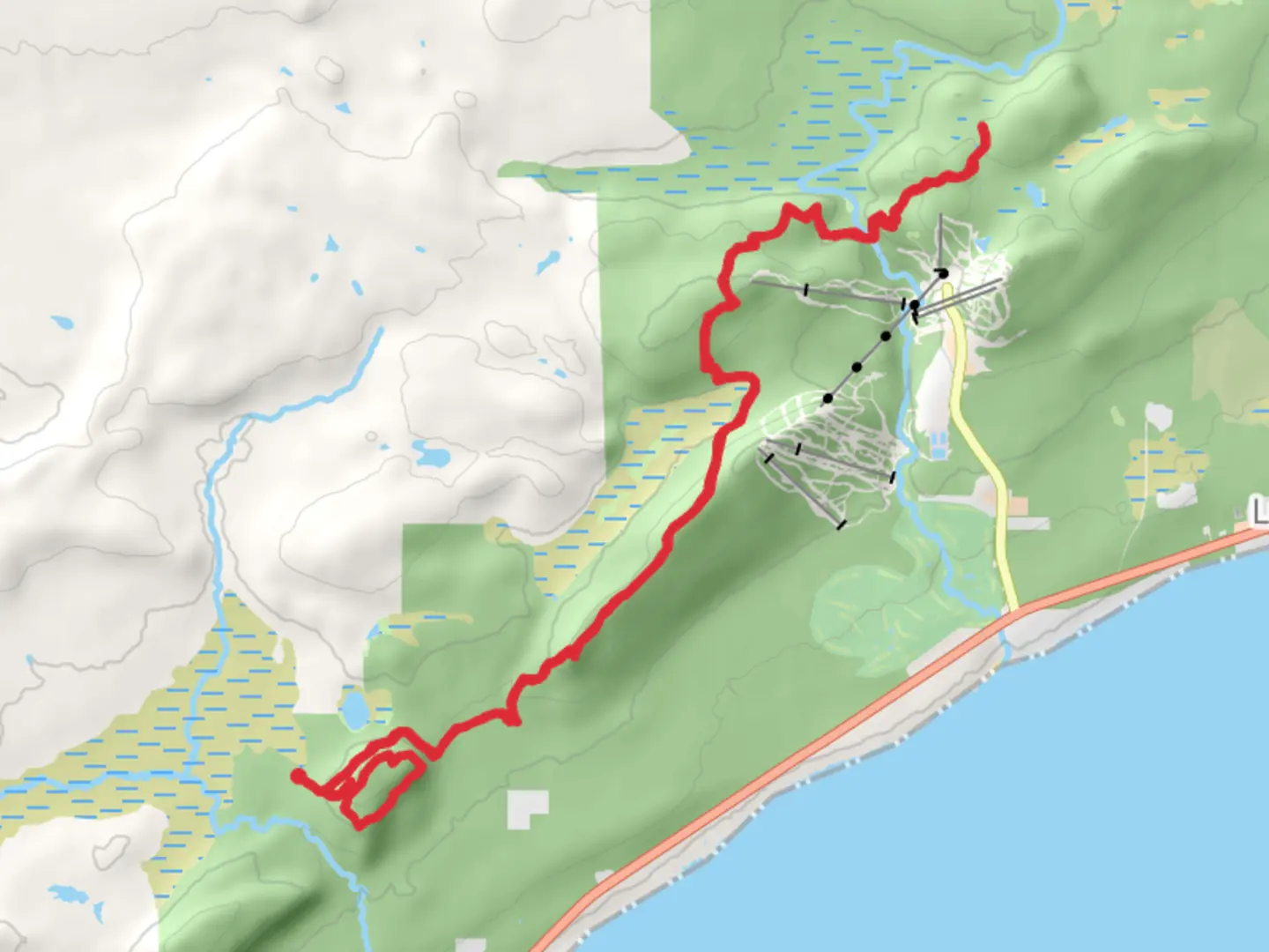 An image depicting the trail Oberg Mountain Loop and Superior Hiking Trail and its surrounding area.