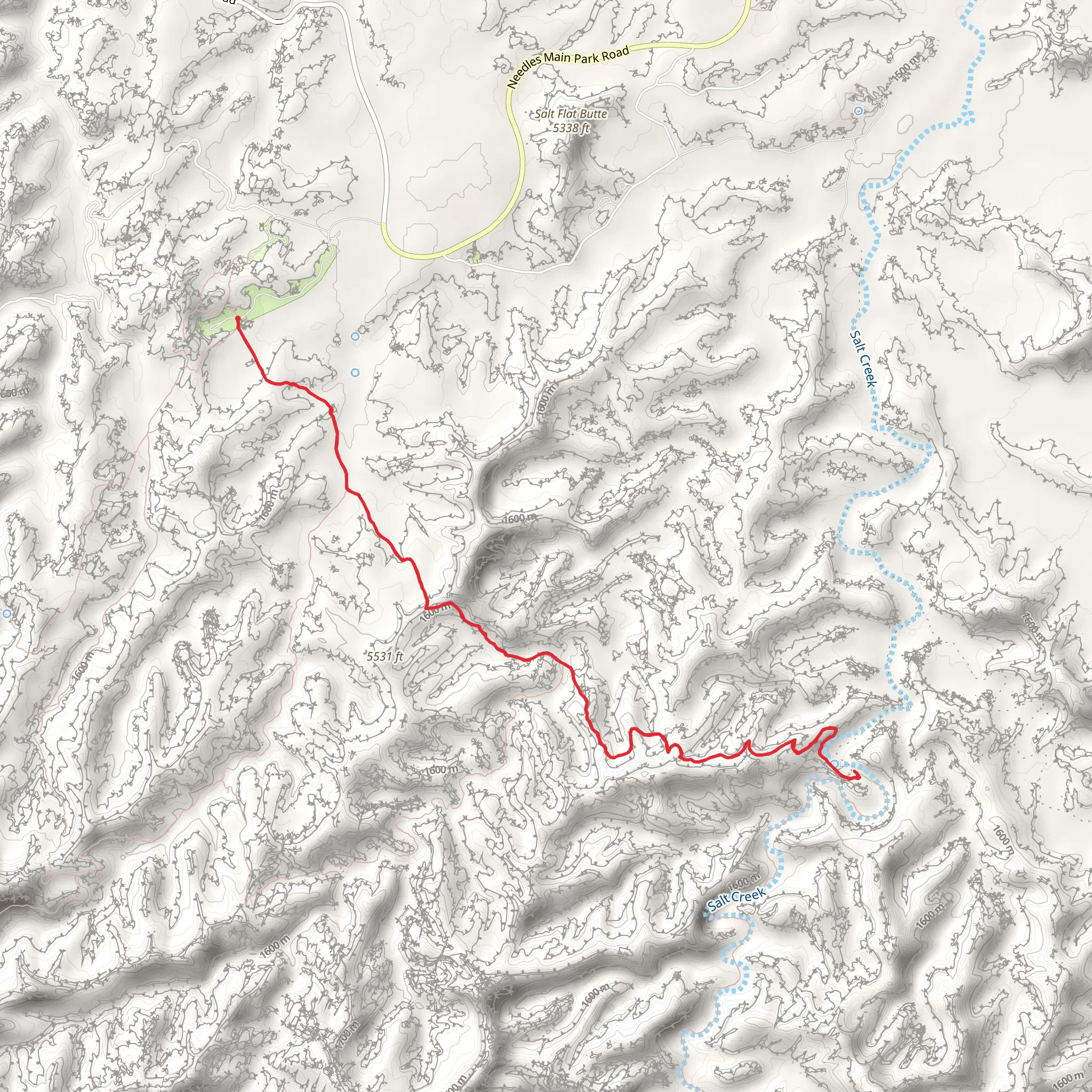 Squaw Canyon and Peekaboo Trail mobile static map