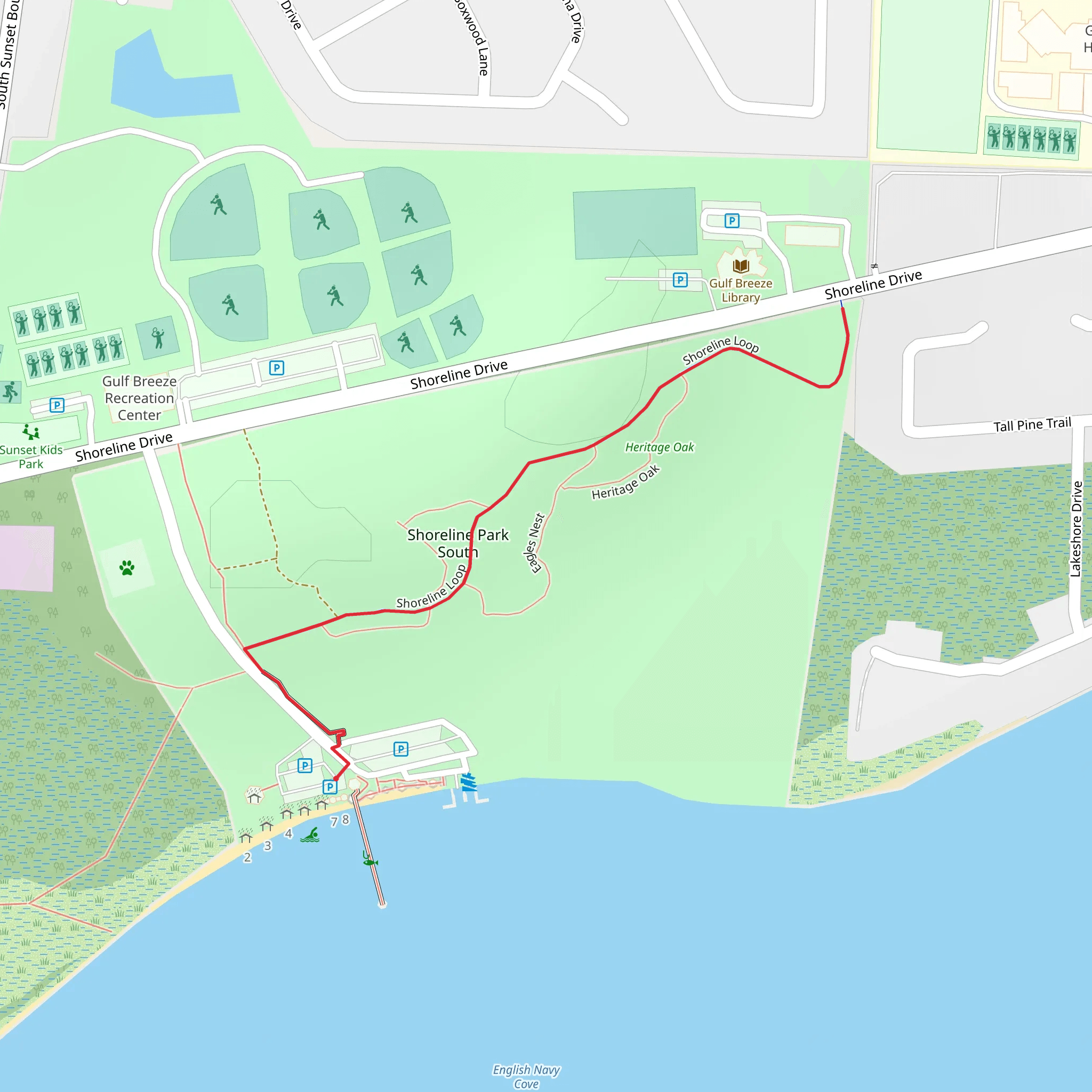 Shoreline Loop mobile static map