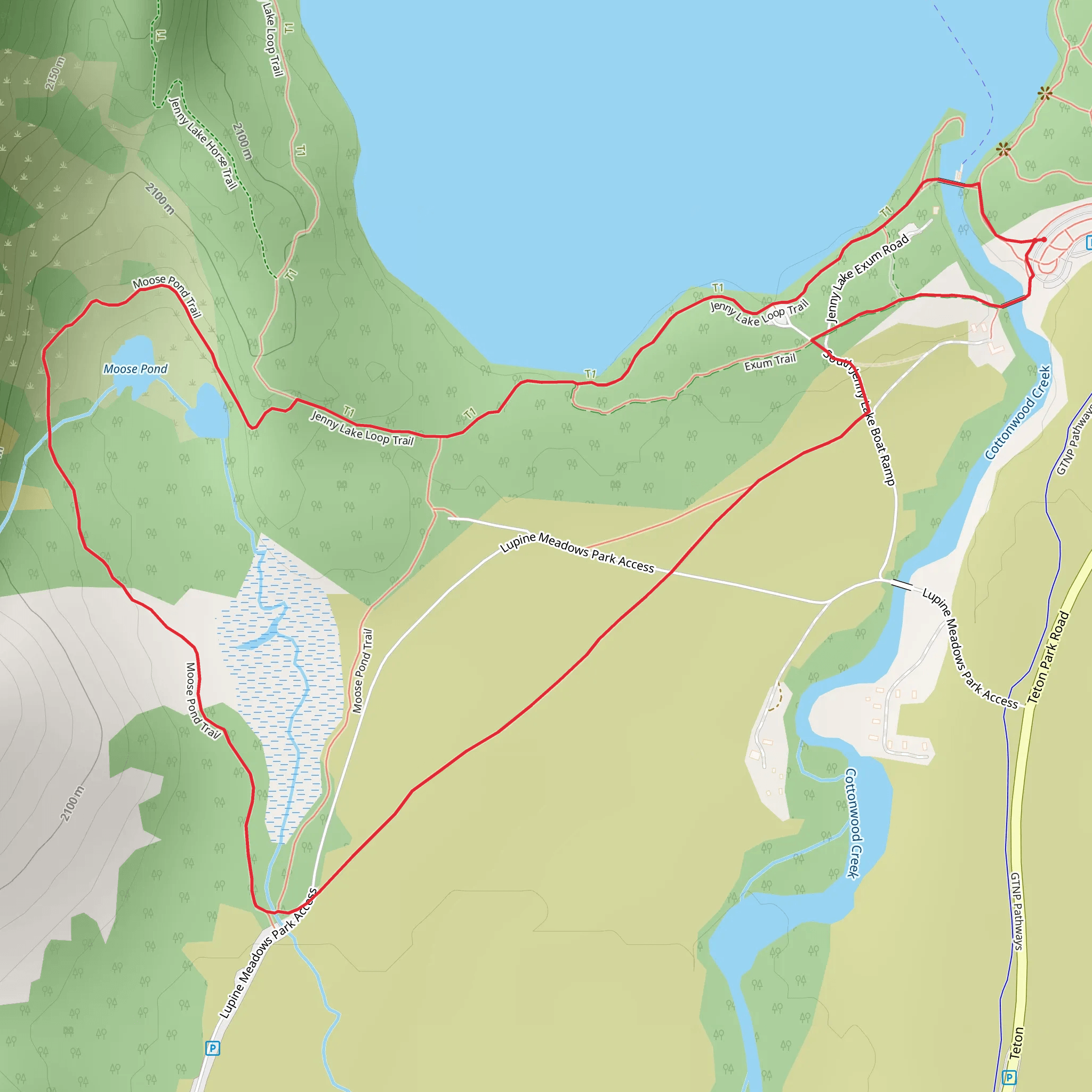 Moose Ponds Trail mobile static map
