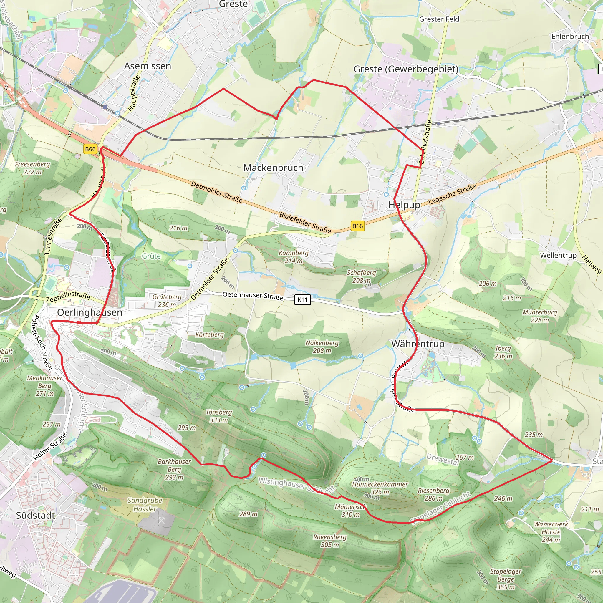 Oerlinghausen Loop mobile static map