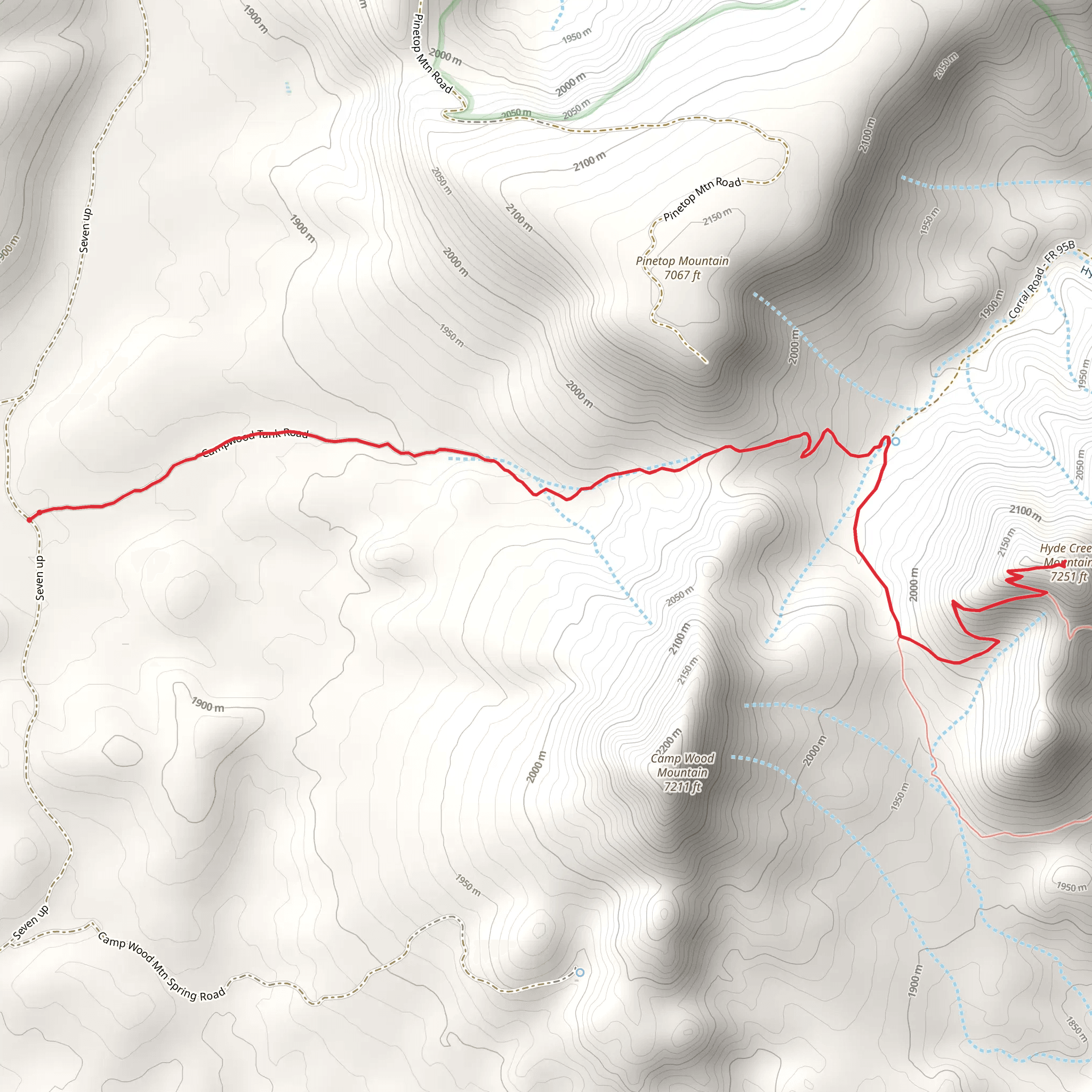 7 Up to Hyde Mountain Trail mobile static map