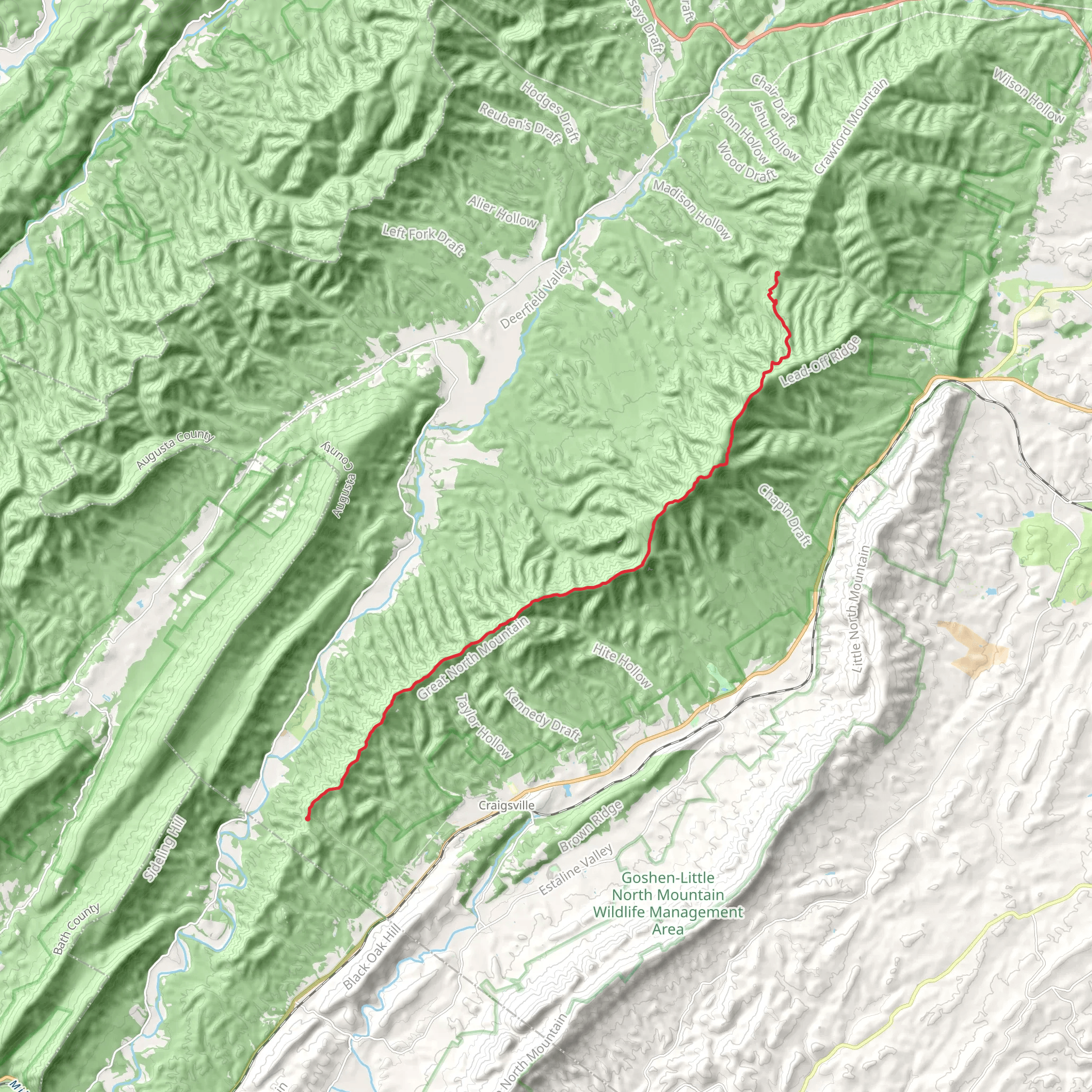 North Mountain Trail mobile static map