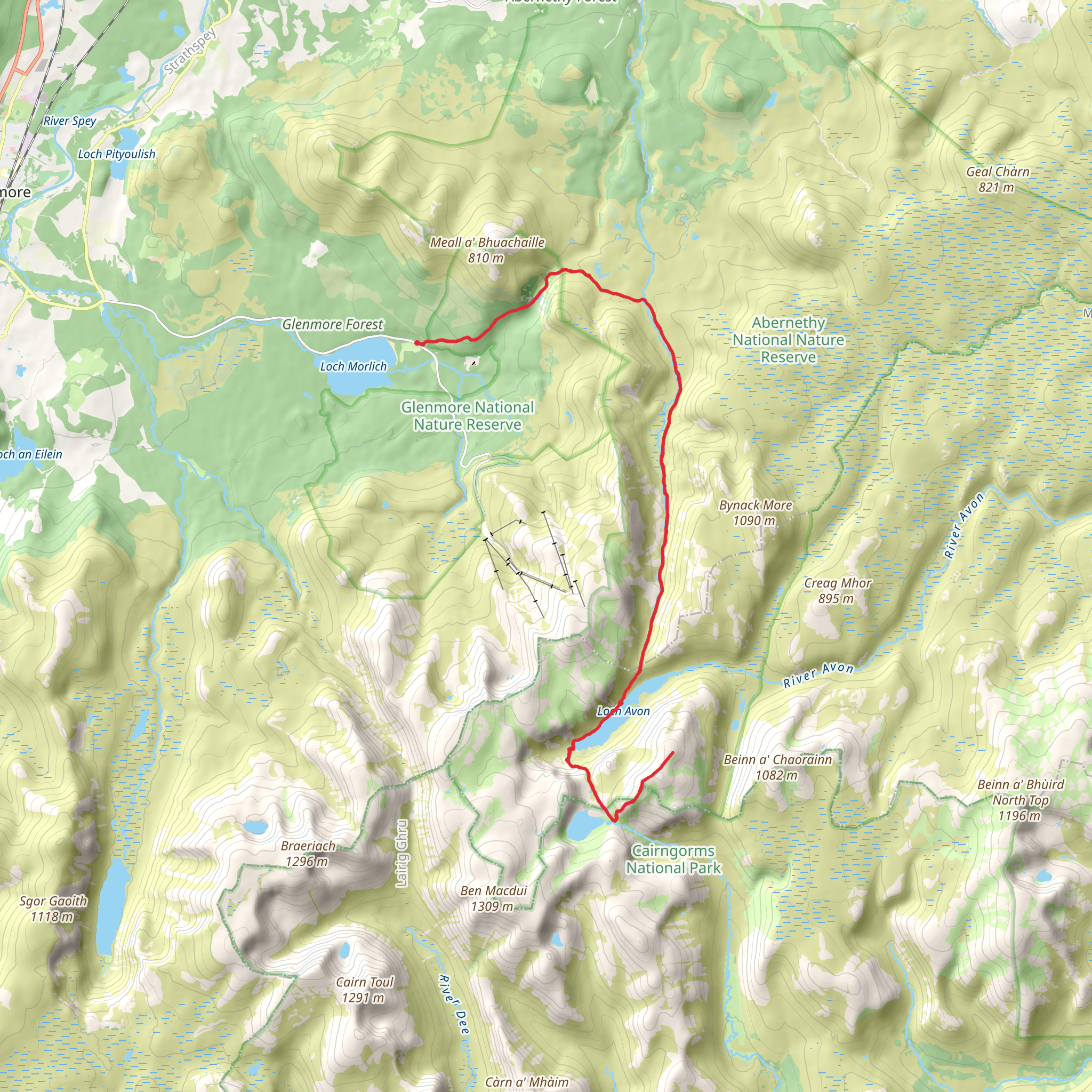 Beinn Mheadhoin From Glenmore mobile static map