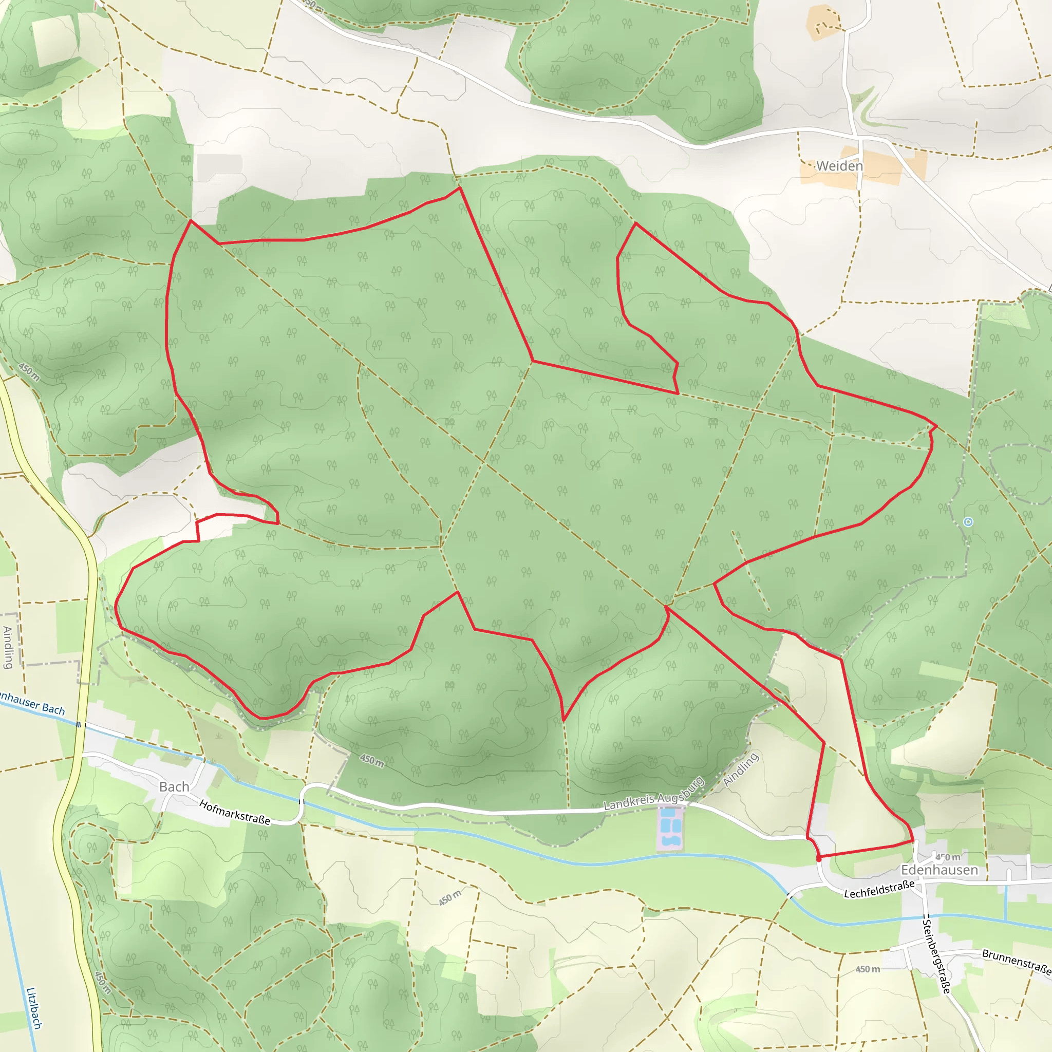 Edenhauser Forst Loop mobile static map