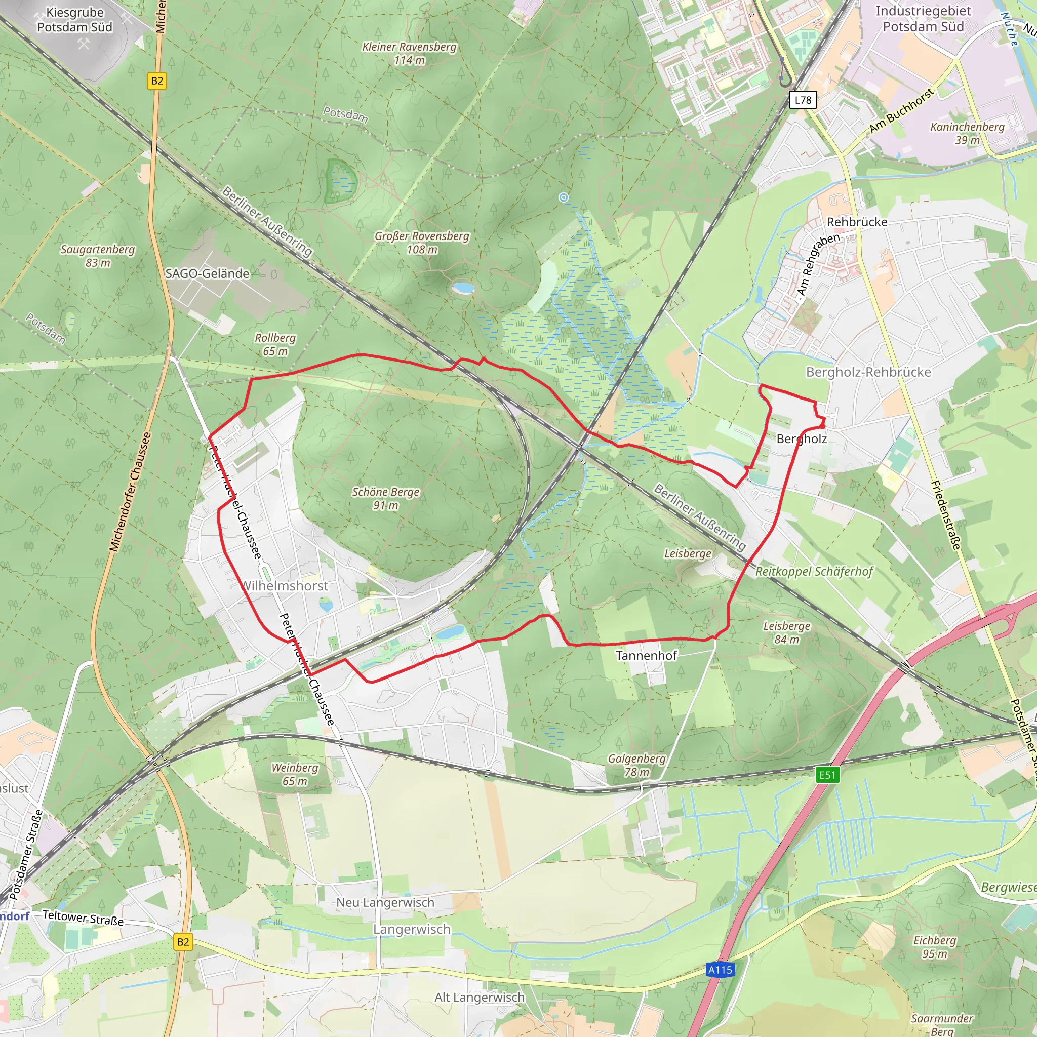 Rosenweg and Rundweg Loop mobile static map