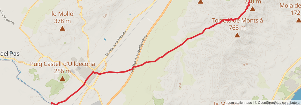 GR 92 Sendero del Mediterráneo Cataluña stage 32 Map