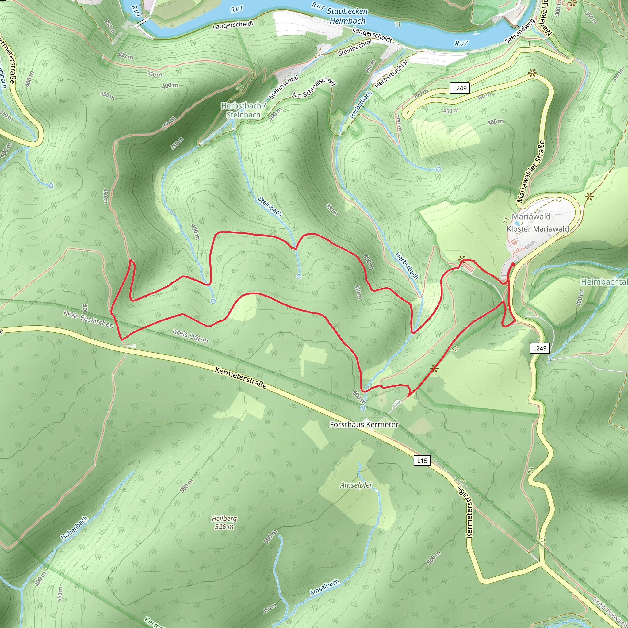 Wildnis Trail and Ahr-Venn-Weg Loop mobile static map