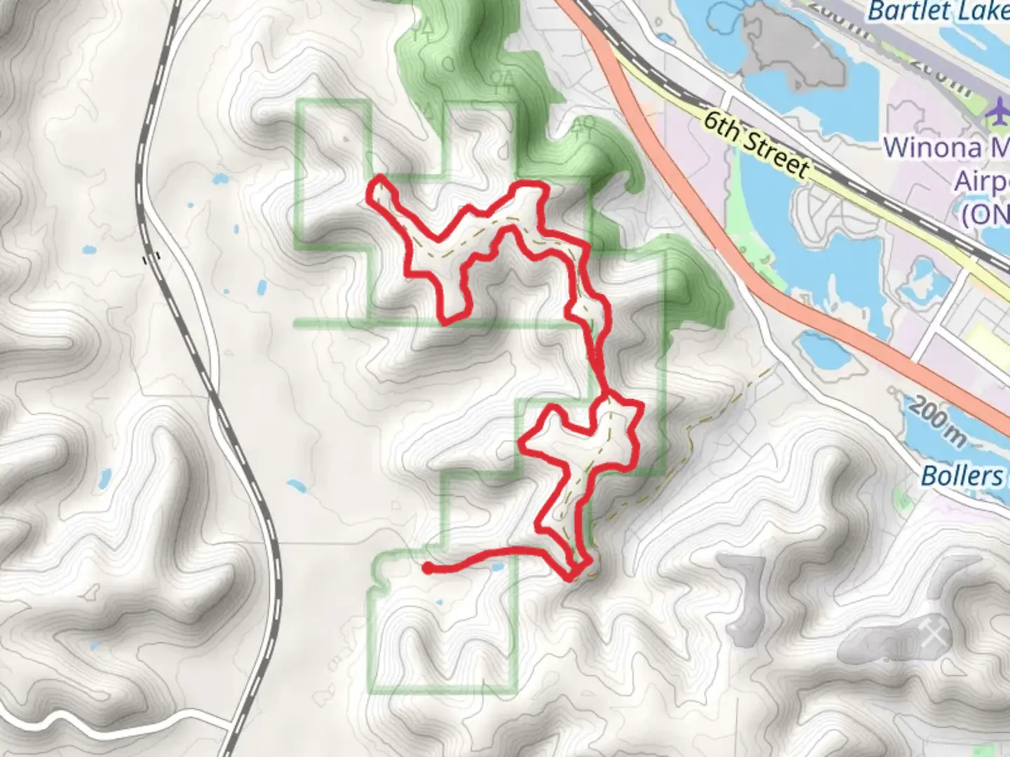 An image depicting the trail Richard J Dorer Memorial Hardwood State Forest Loop - South and its surrounding area.