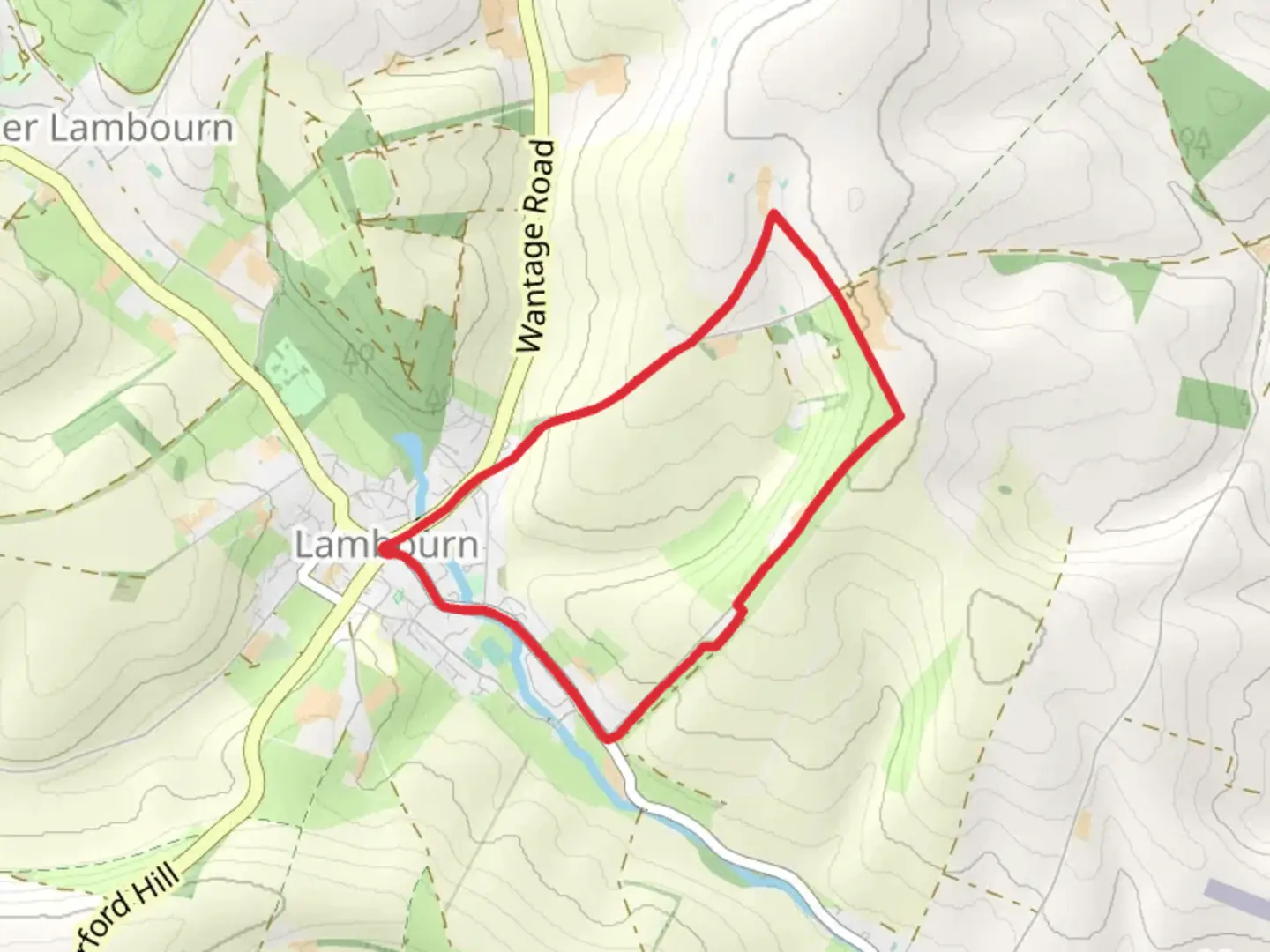An image depicting the trail Lambourne and Mill Bottom Loop and its surrounding area.