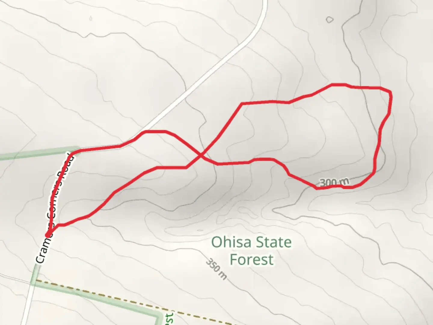 An image depicting the trail Cramers Corners Road Loop and its surrounding area.