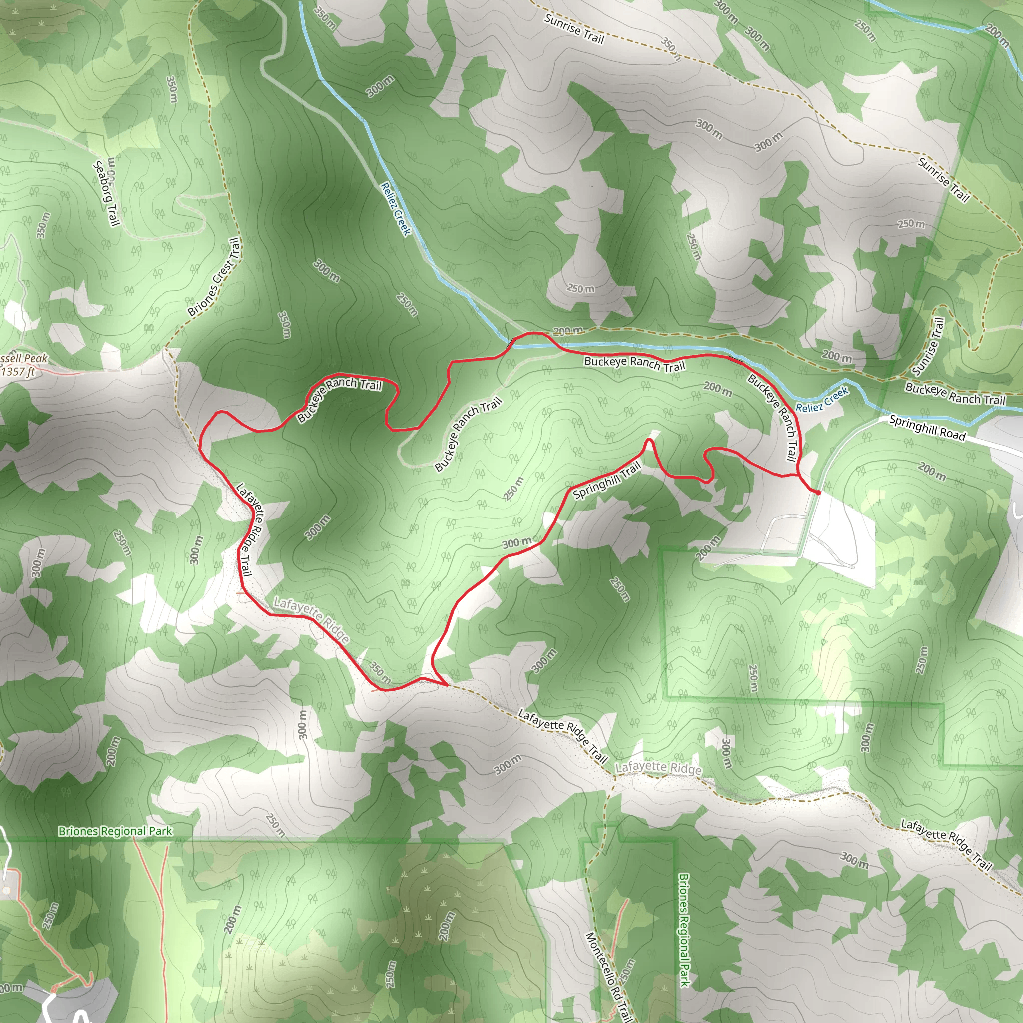 Springhill and Buckeye Ranch Loop Trail mobile static map