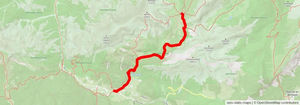 Hartelsgraben to Heßhütte and Johnsbach Hike stage 2 Map