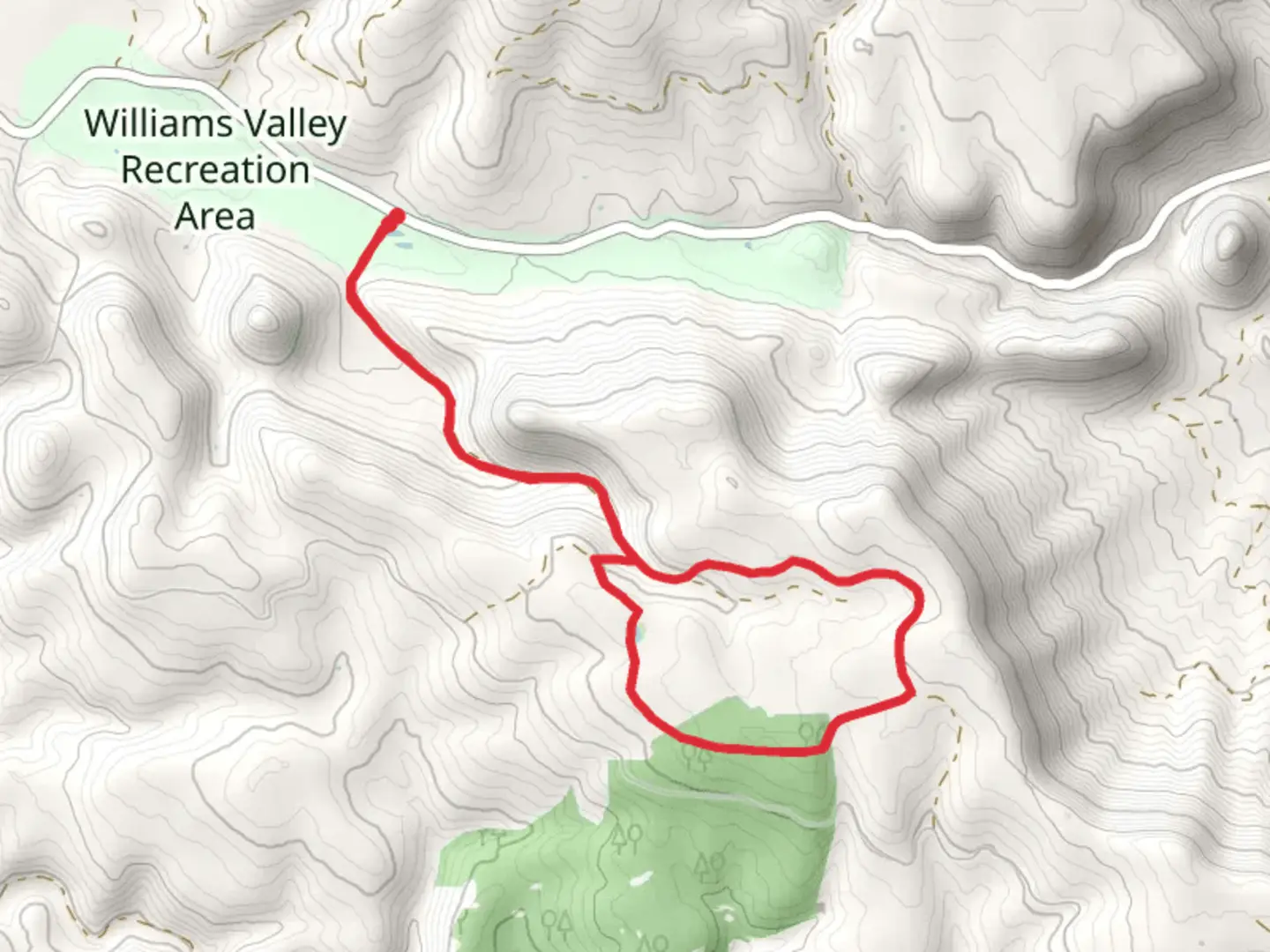 An image depicting the trail Half Moon Trail and its surrounding area.