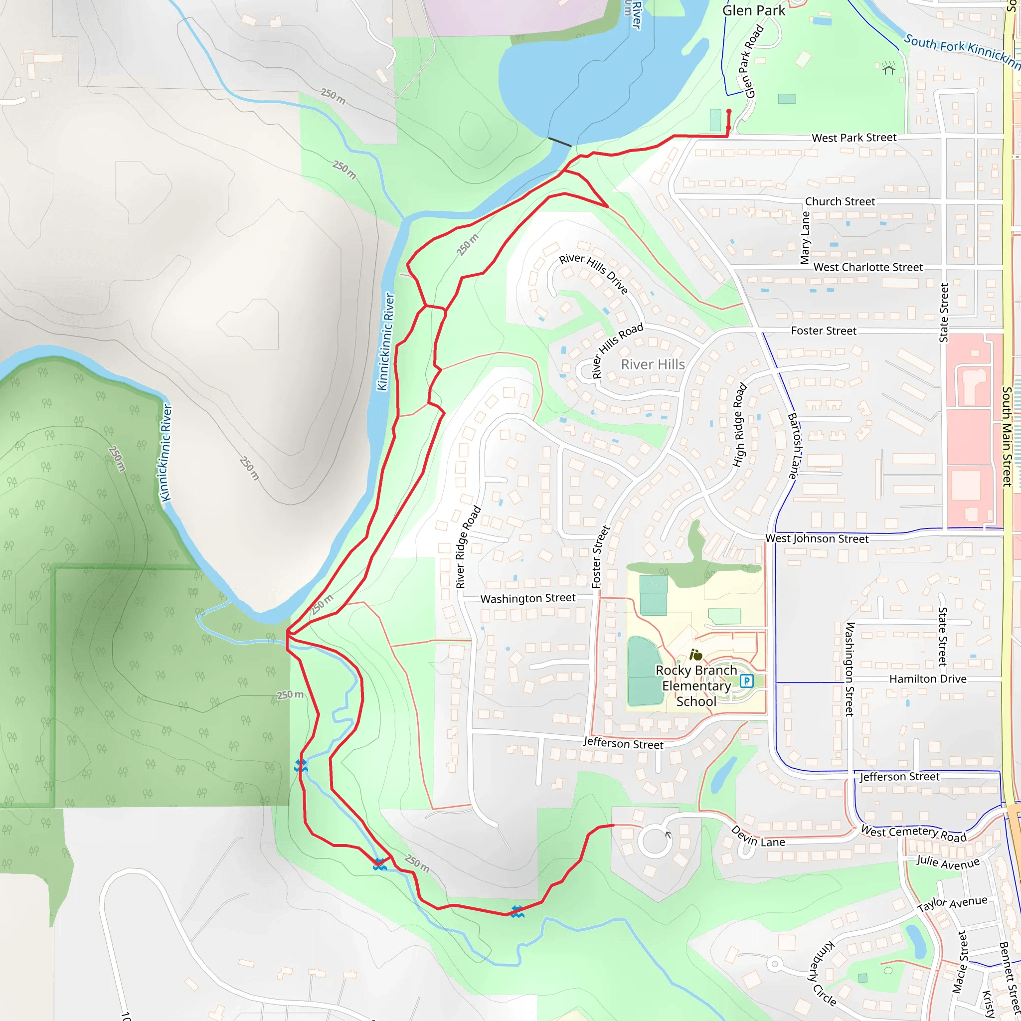 River Hills Park Loop mobile static map