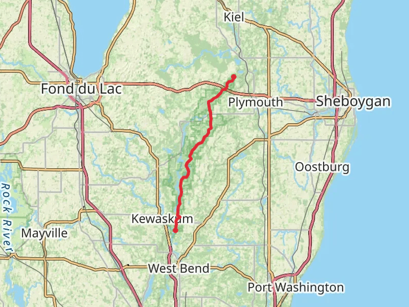 Ice Age National Scenic Trail - Kettle Moraine State Forest mobile static map