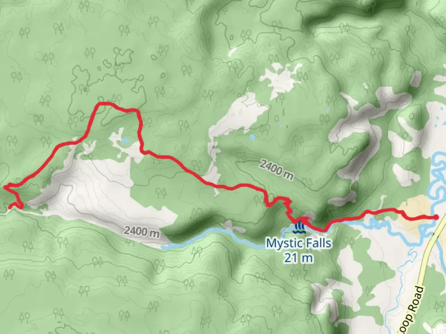 An image depicting the trail Firehole Falls via Biscuit Basin and its surrounding area.