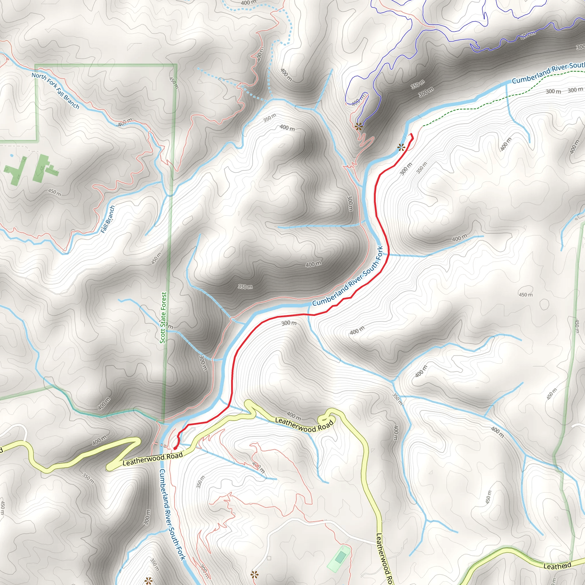 Angel Falls Trail Out and Back mobile static map