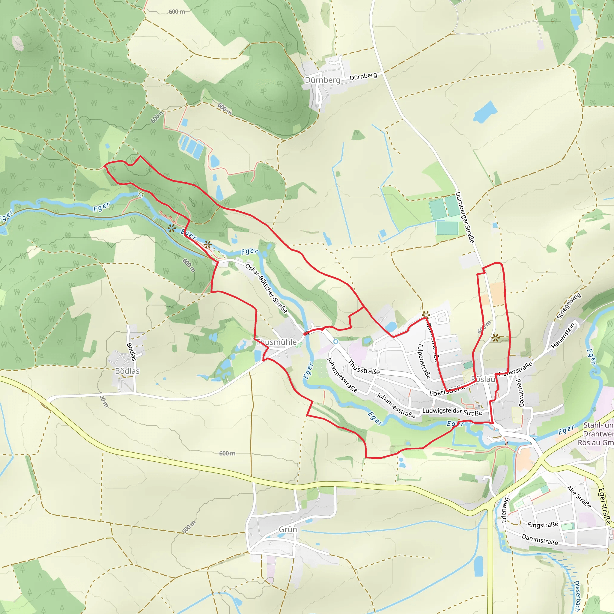 Rundweg Röslau mobile static map