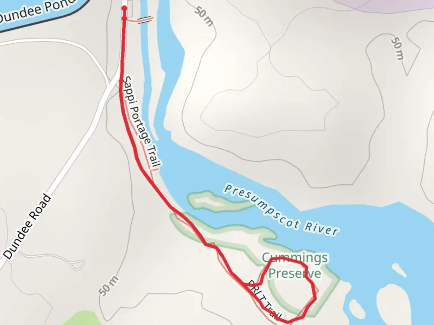 An image depicting the trail Sappi Portage Trail Loop and its surrounding area.