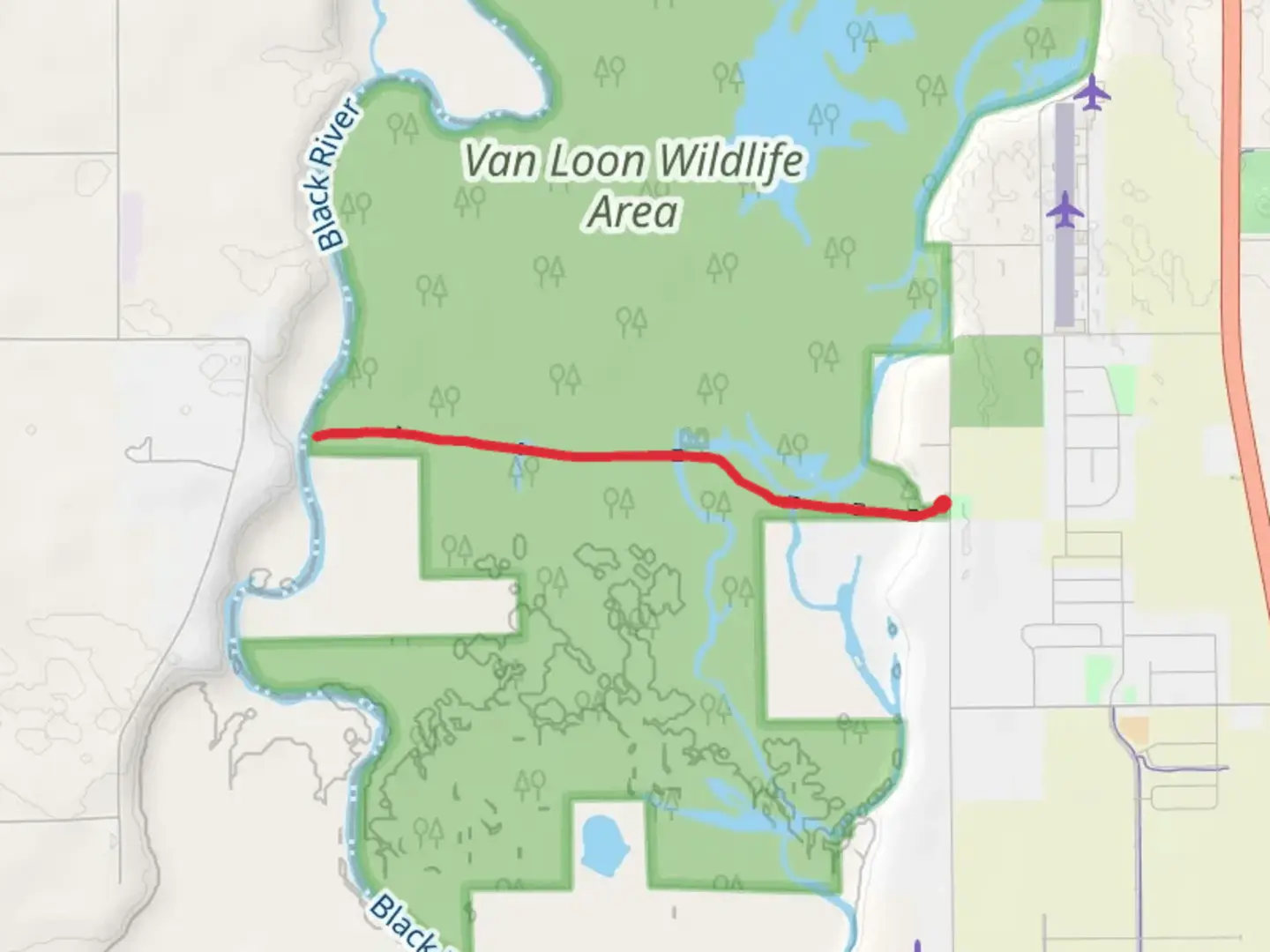 An image depicting the trail McGilvray Road and its surrounding area.