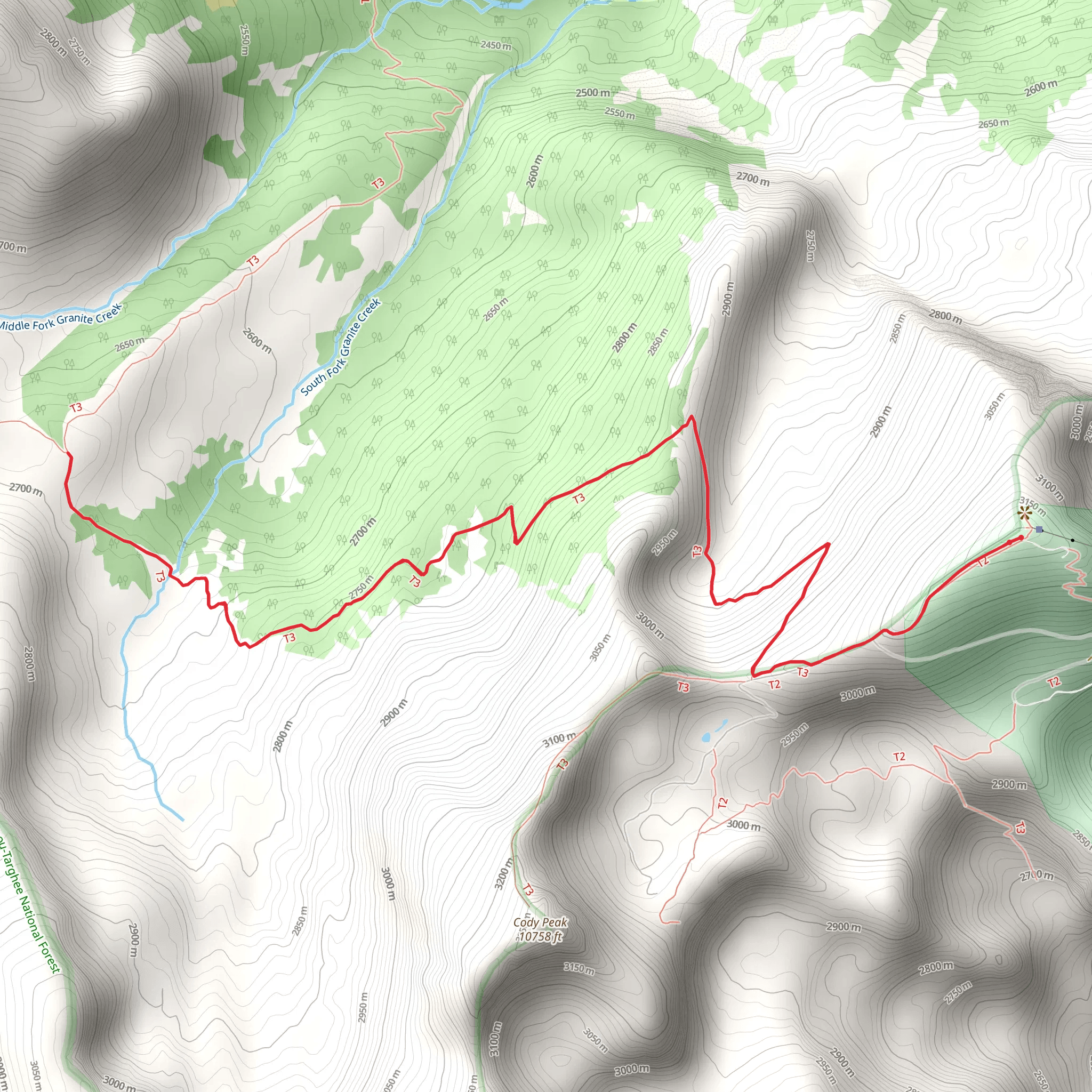 Rendezvous Mountain Trail mobile static map