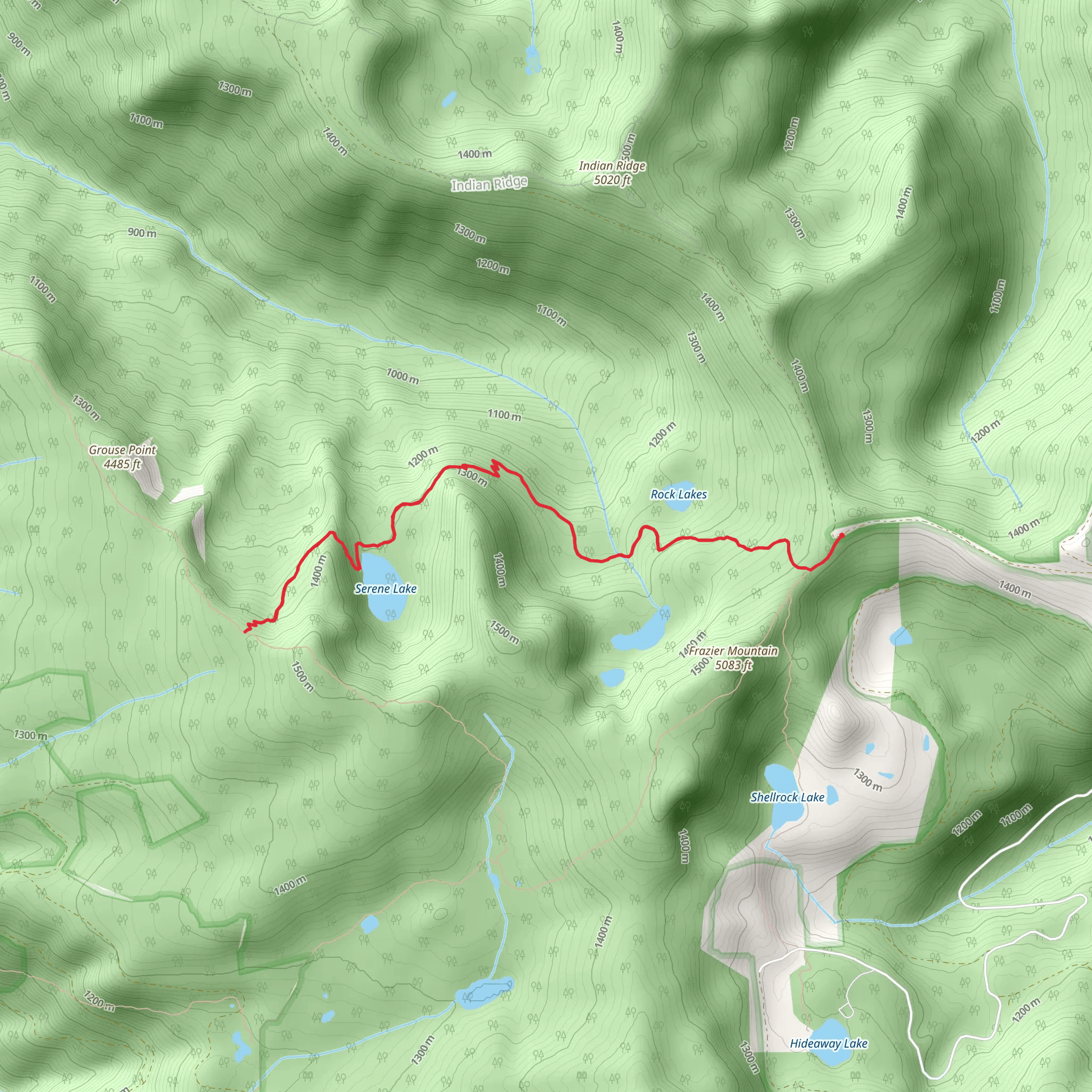 Shellrock Lake Trail mobile static map