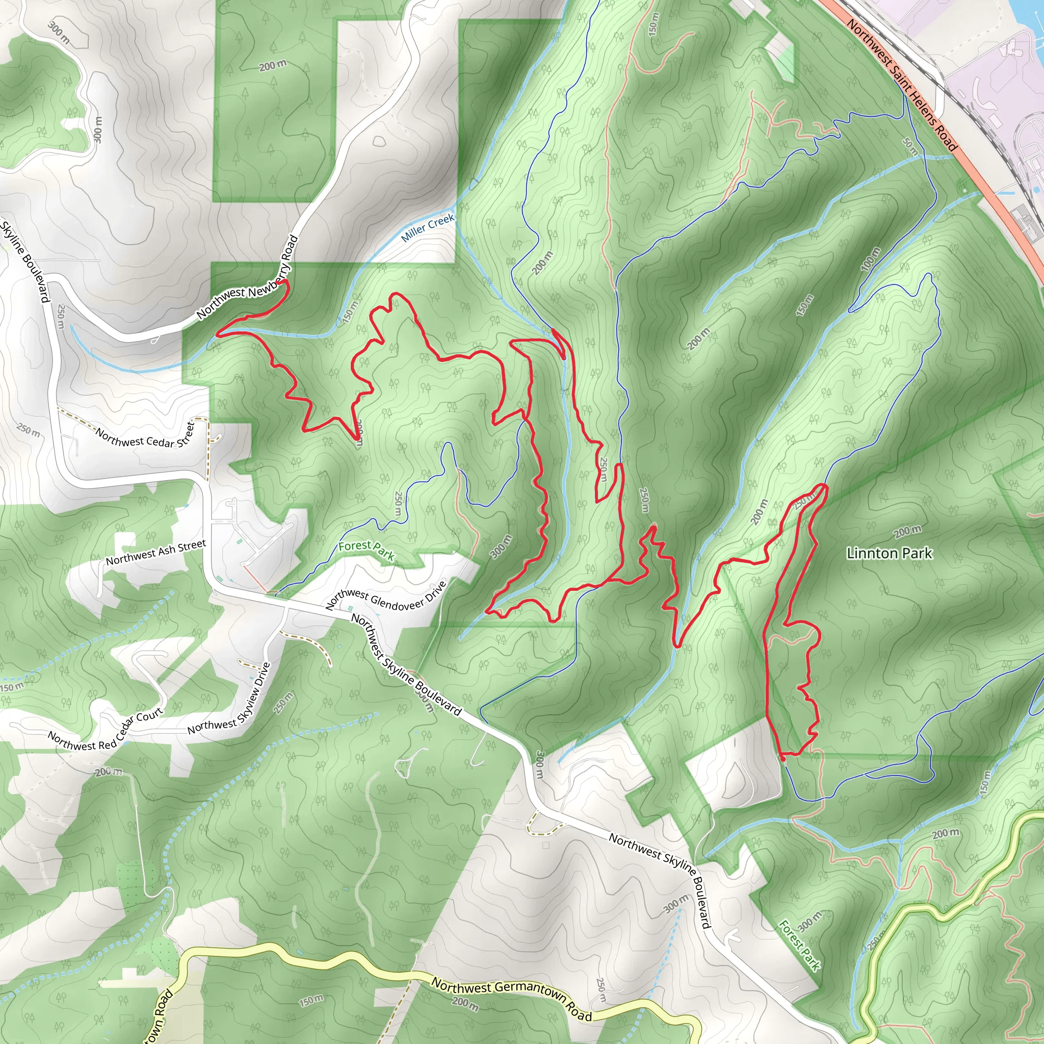 Northwest Newton Road - Wildwood Loop Trail mobile static map