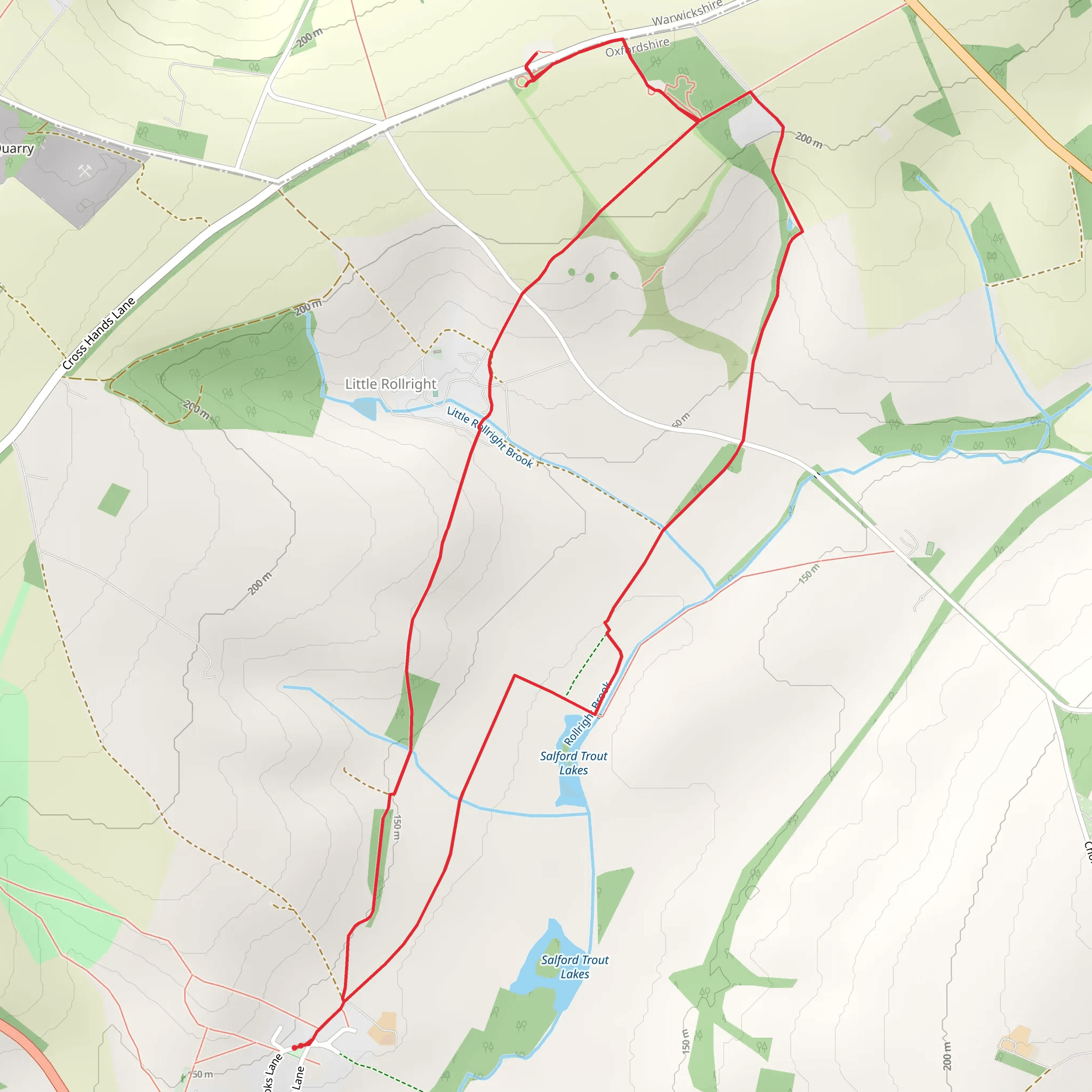 Whispering Knights and King Stone via Shakespeare's Way mobile static map