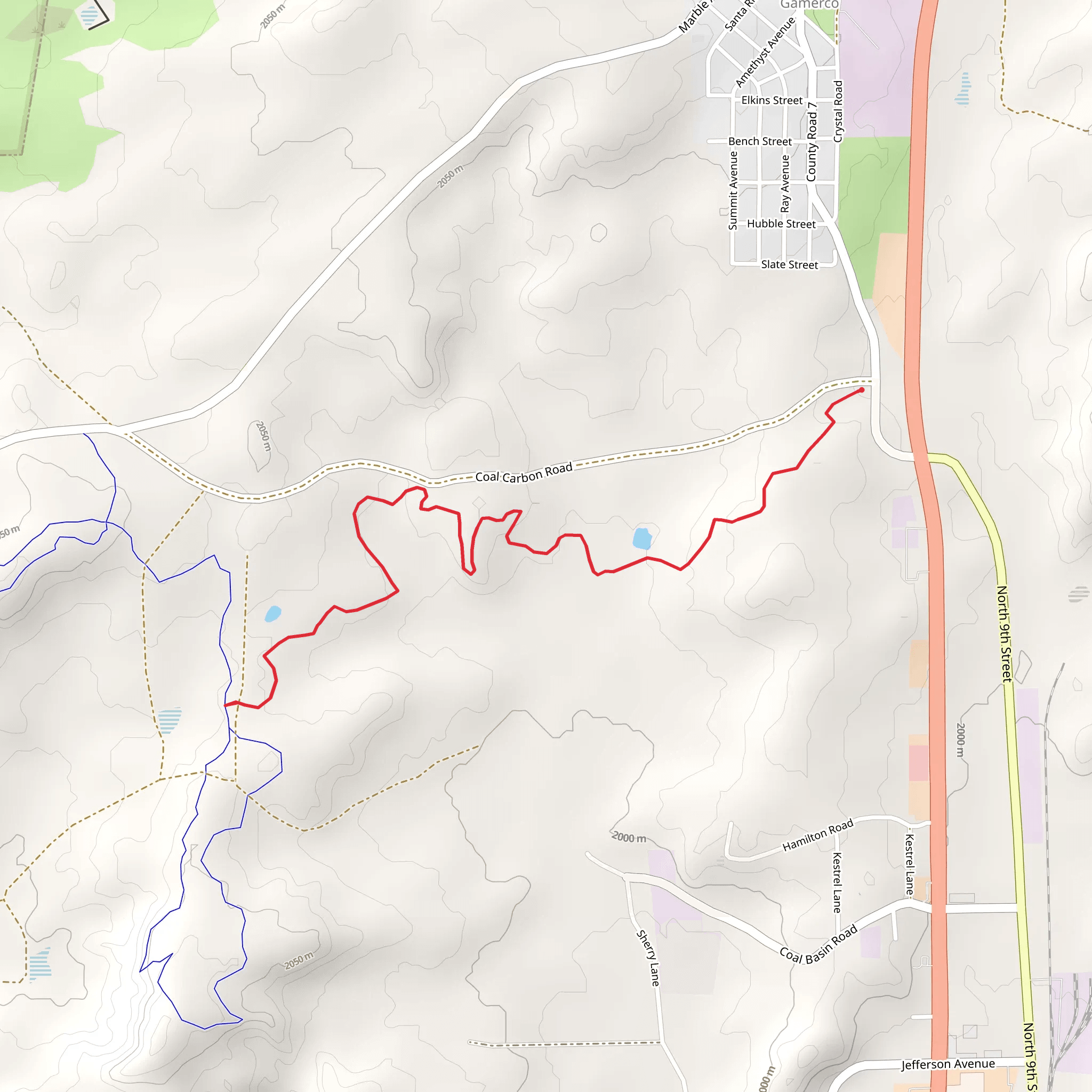 Northeastern portion of High Desert Trail System mobile static map