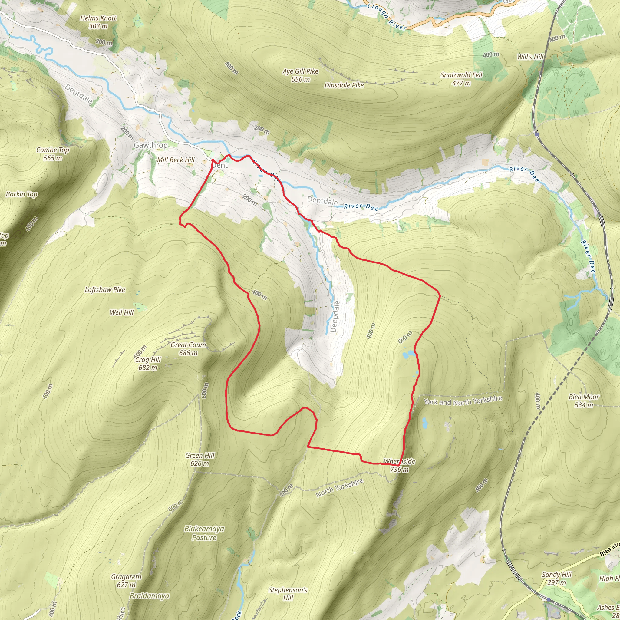 Whernside and Dentdale from Dent mobile static map